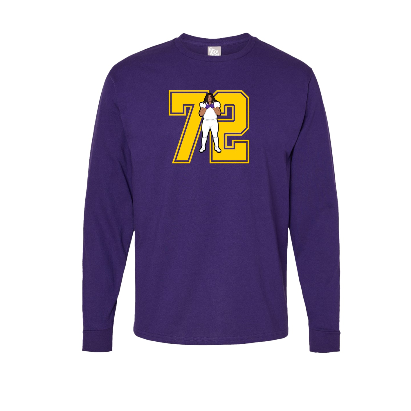 Long Sleeve Tee — Number in Purple