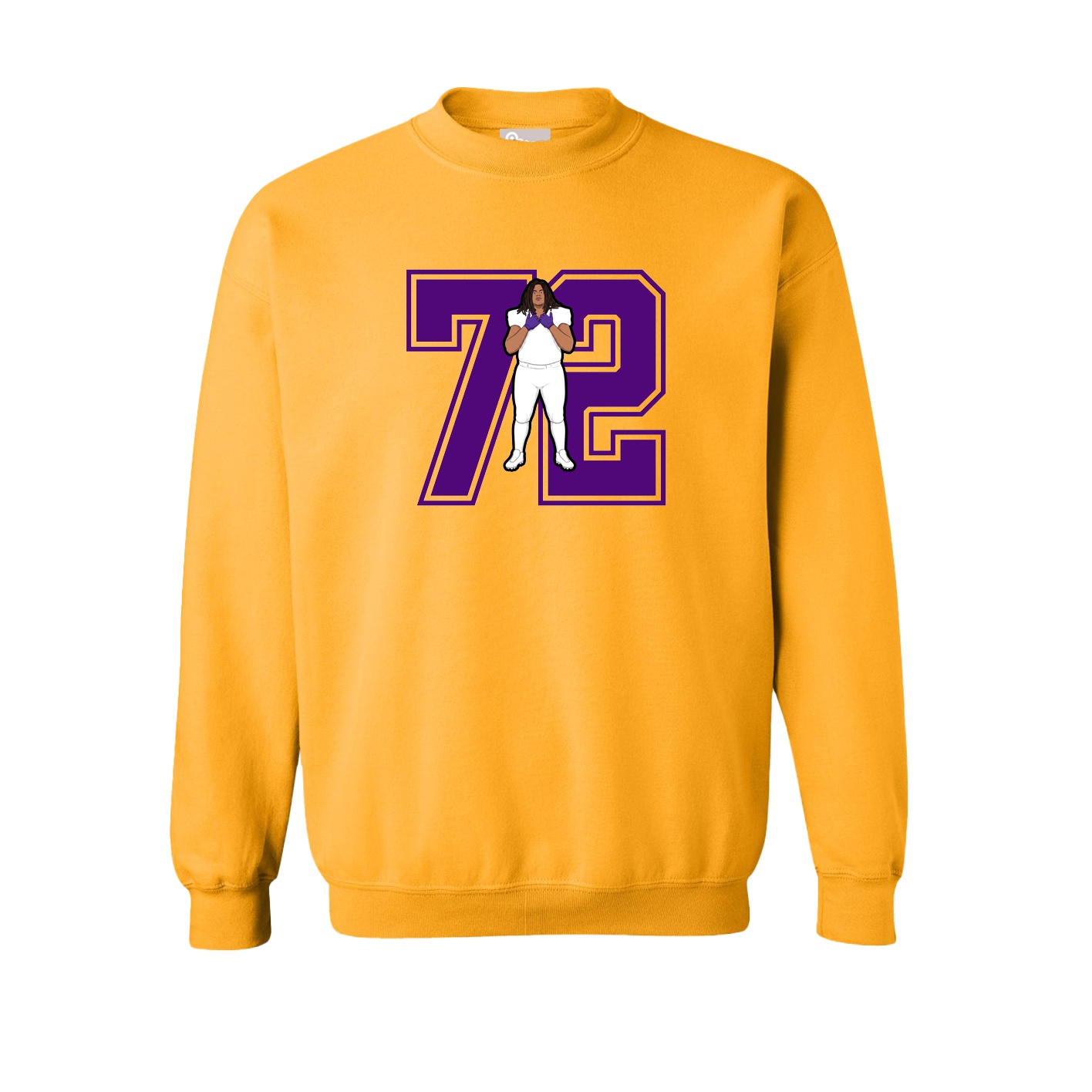 Fleece Crew — Number in Gold