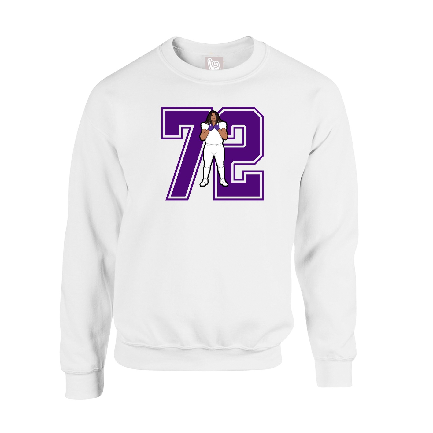 Fleece Crew — Number in White