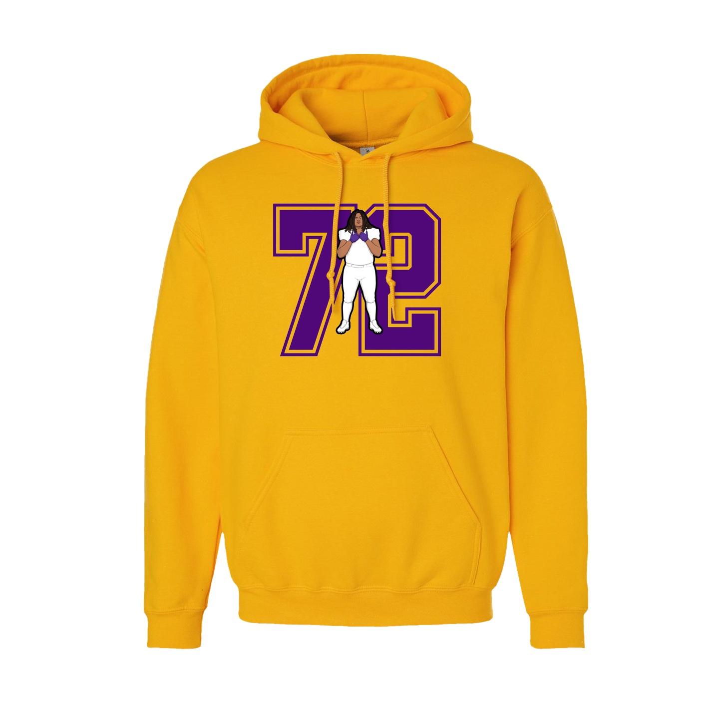 Youth Hoodie — Number in Gold