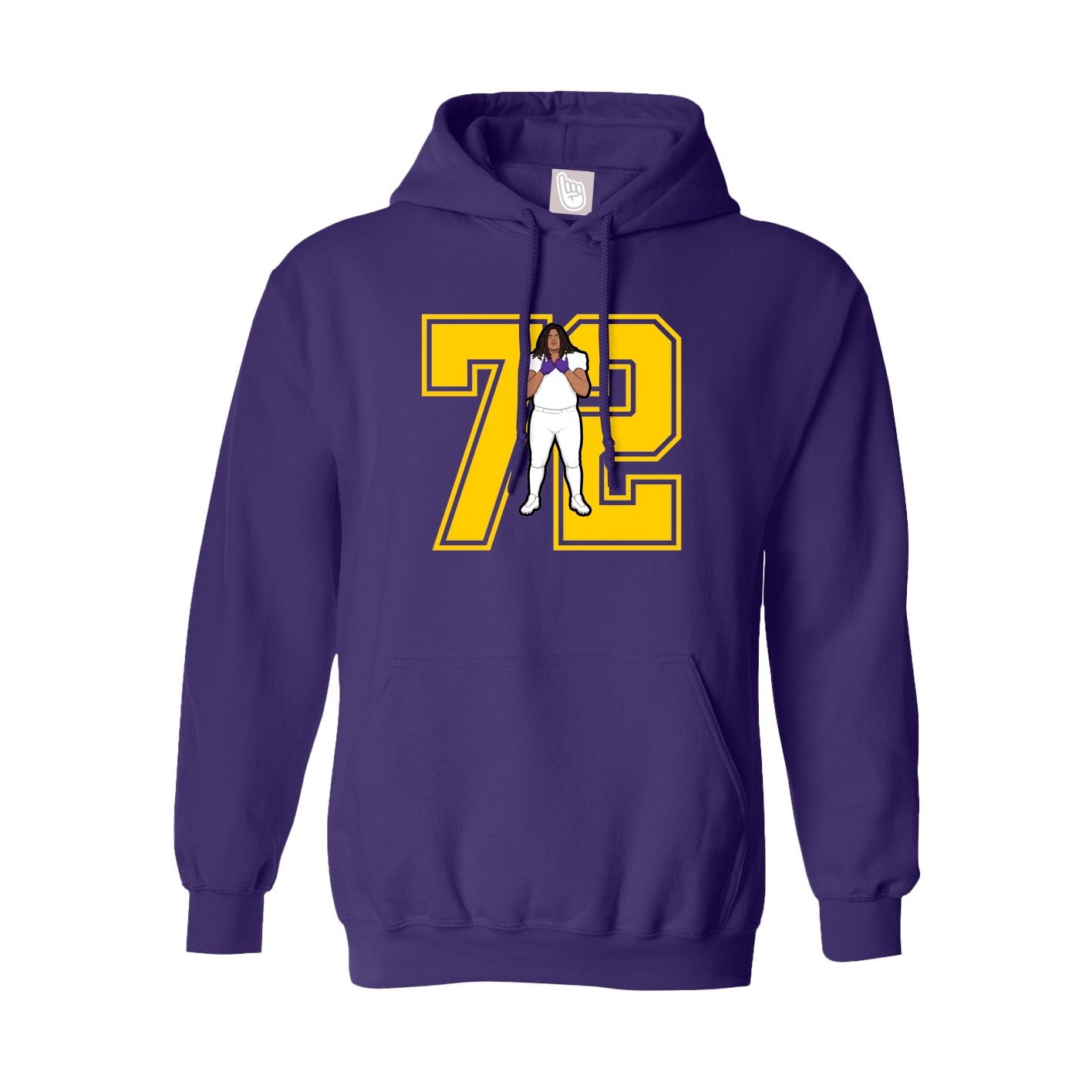 Youth Hoodie — Number in Purple