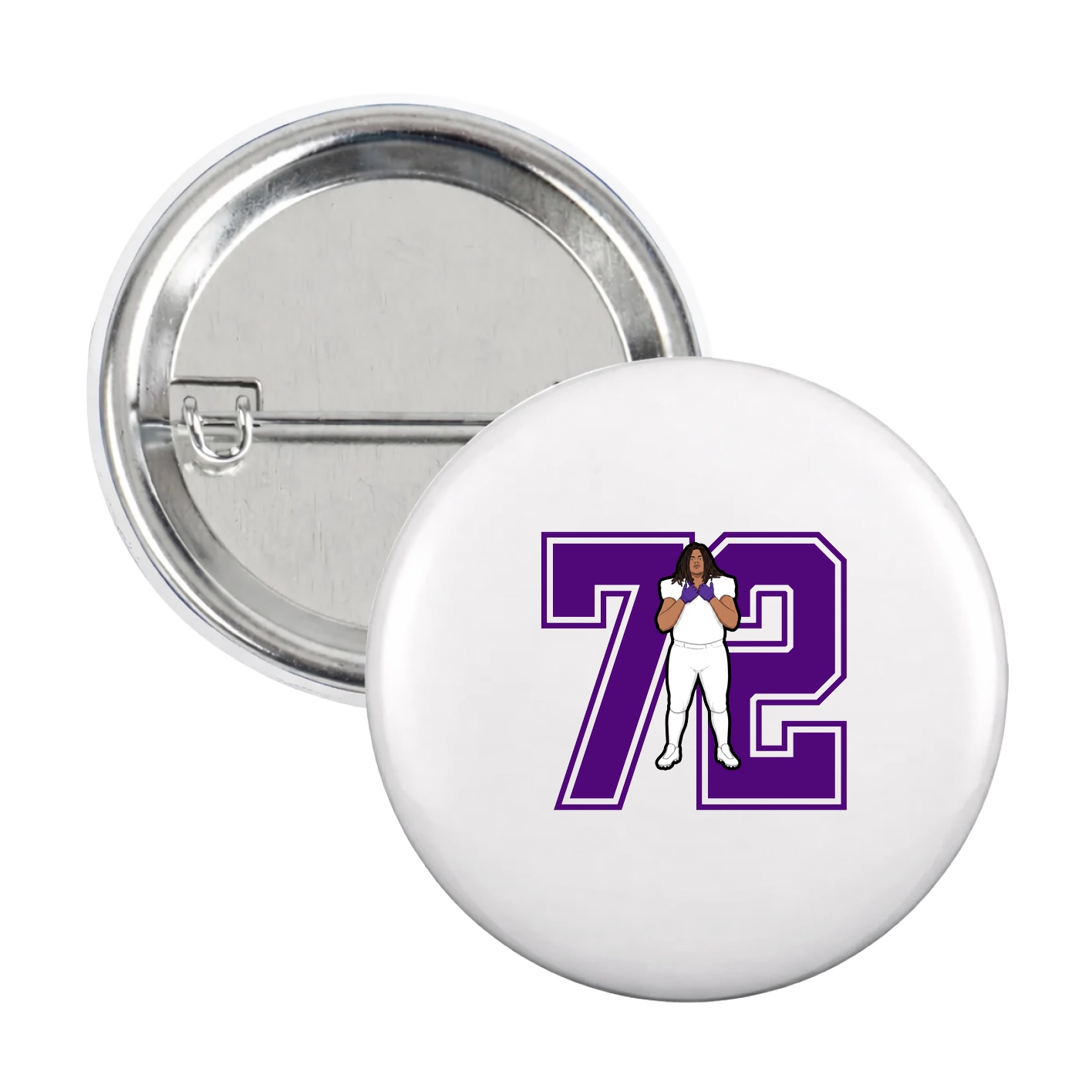 Game Day Button — Number in White