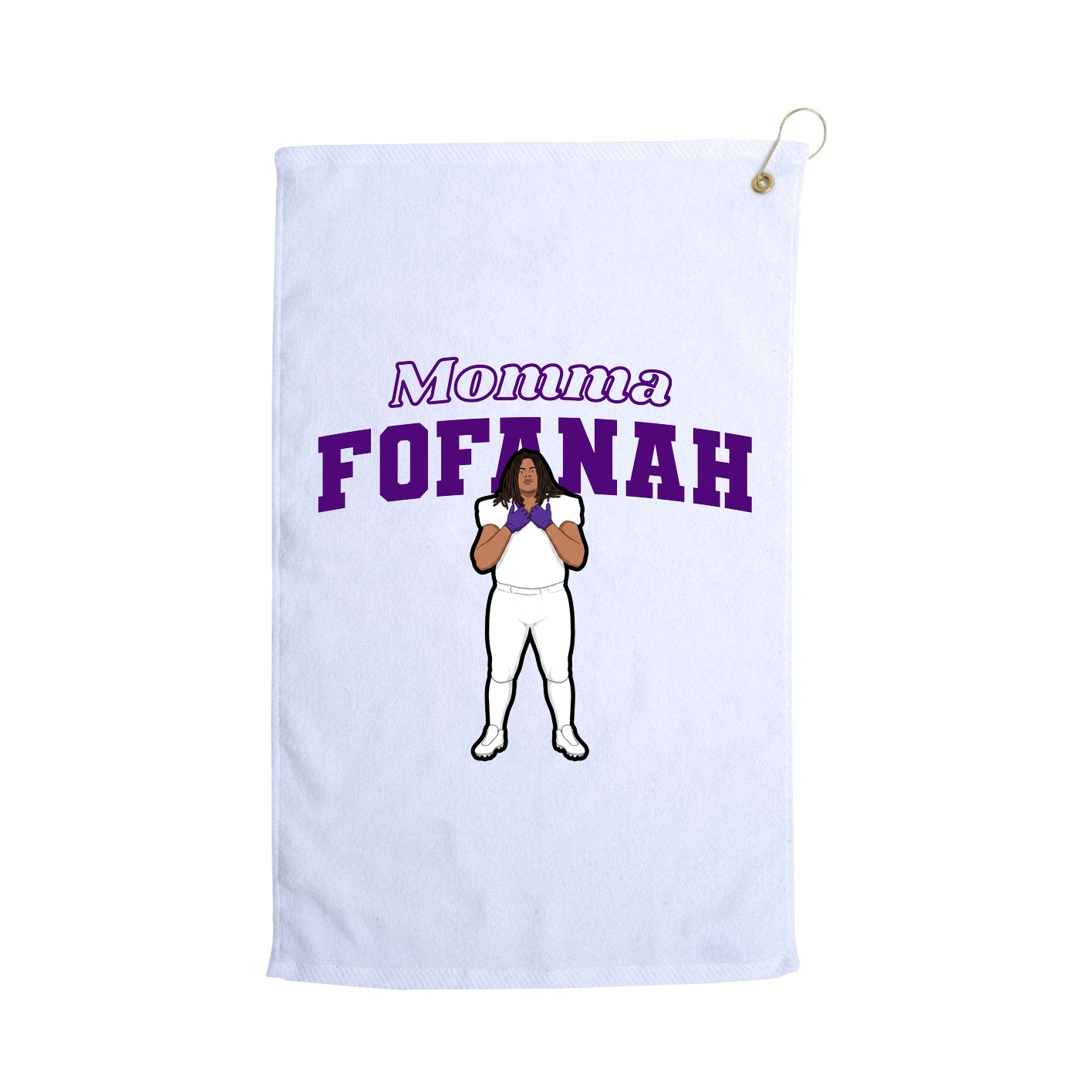 Golf Towel — Mothers Day Block in White