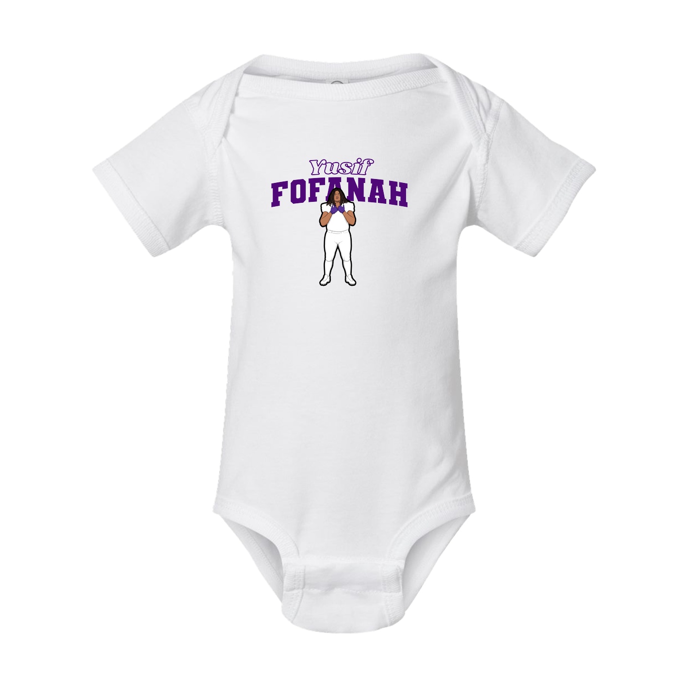Baby Onesie — Name Arch in White