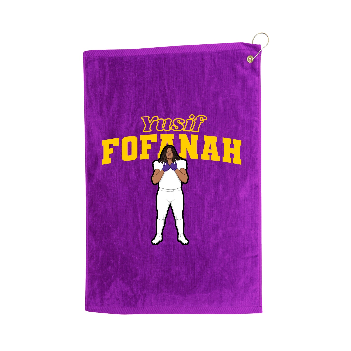 Golf Towel — Name Arch in Purple