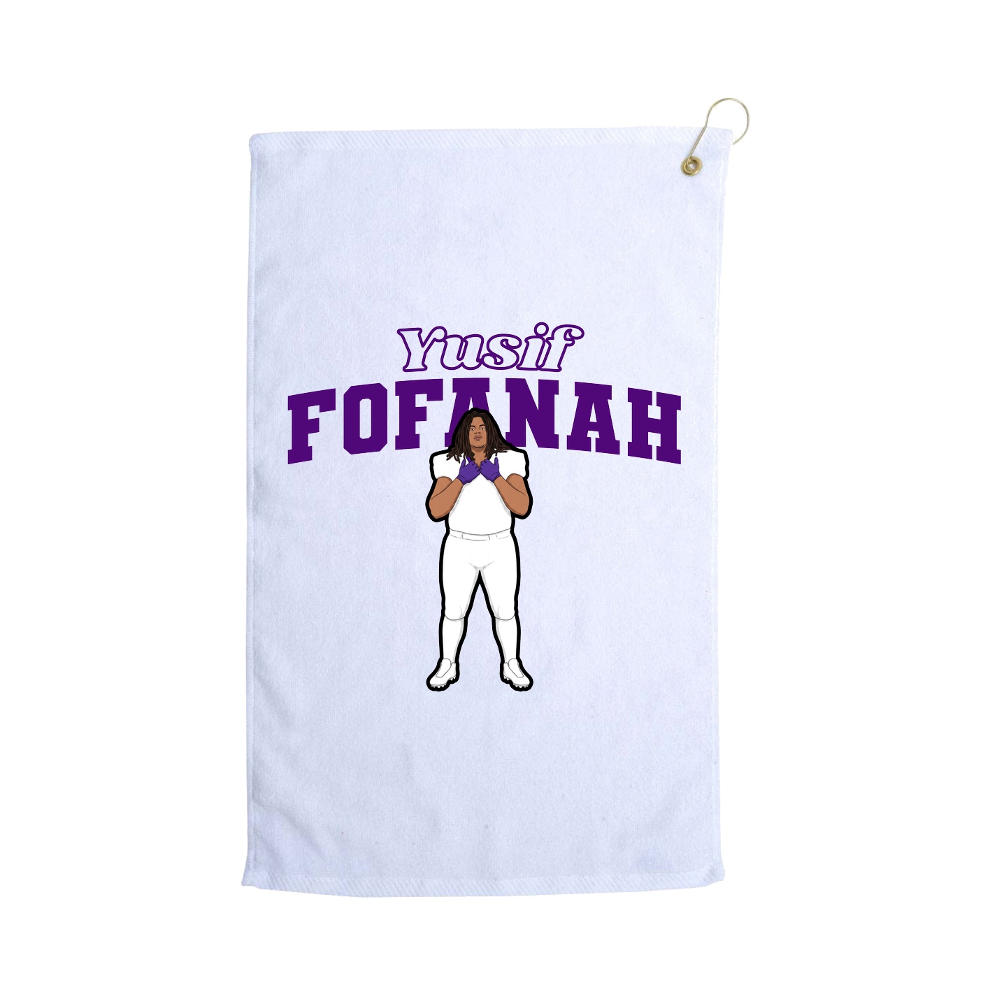 Golf Towel — Name Arch in White