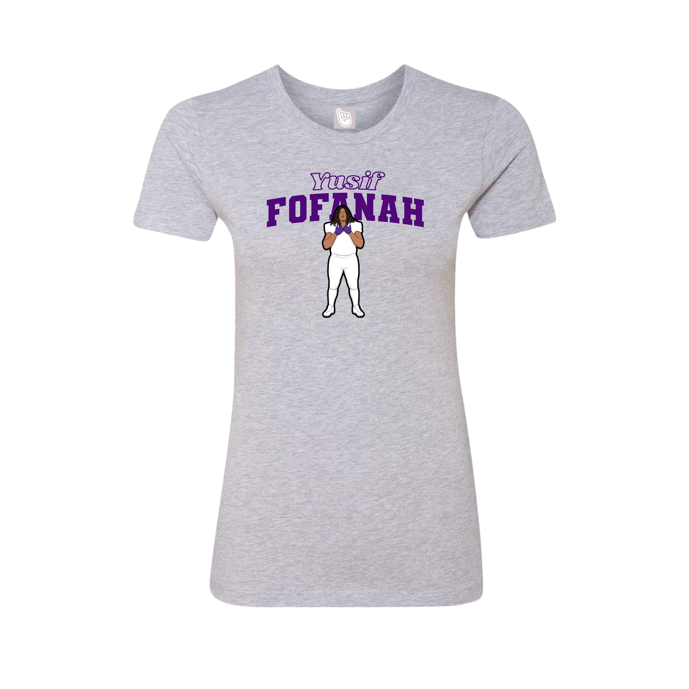 Womens Tee — Name Arch in Grey