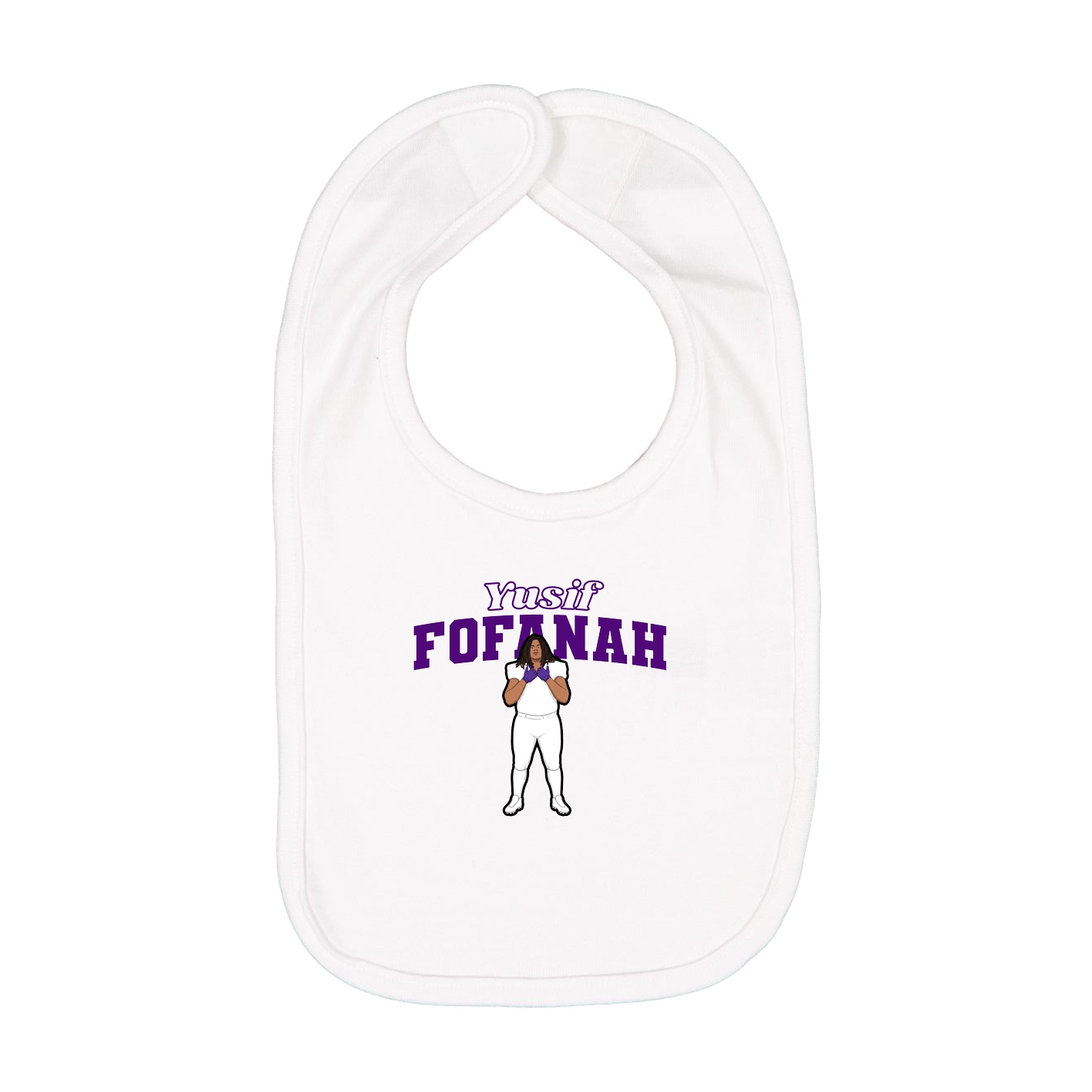 Infant Bib — Name Arch in White