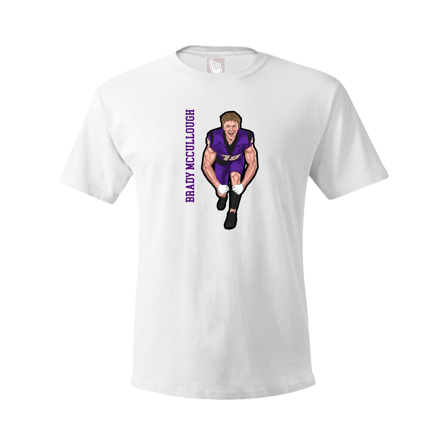 Tee — Name Vertical in White