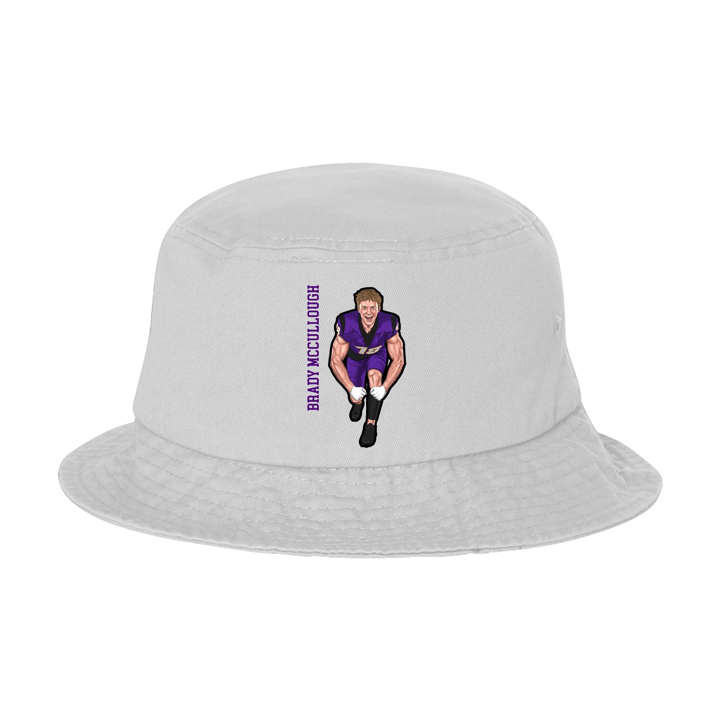 Bucket Cap — Name Vertical in White