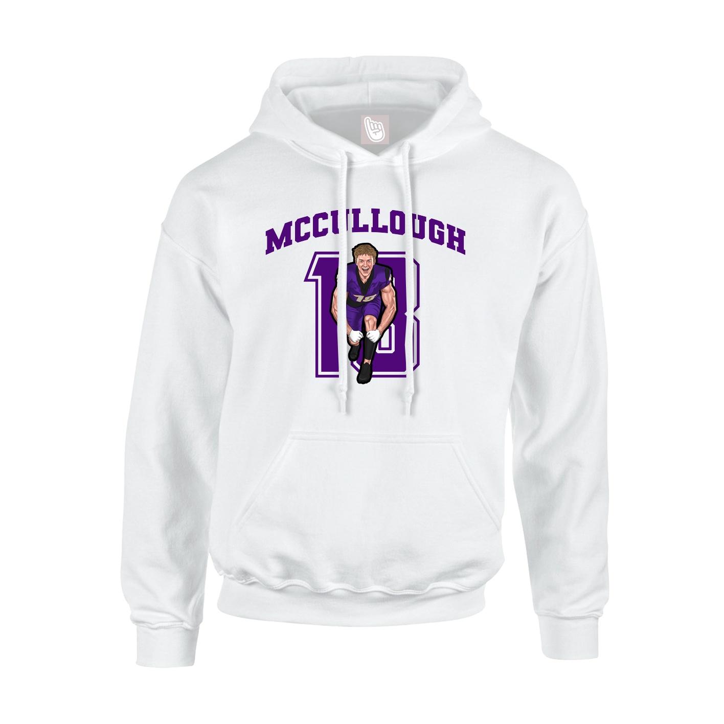 Youth Hoodie — Number in White