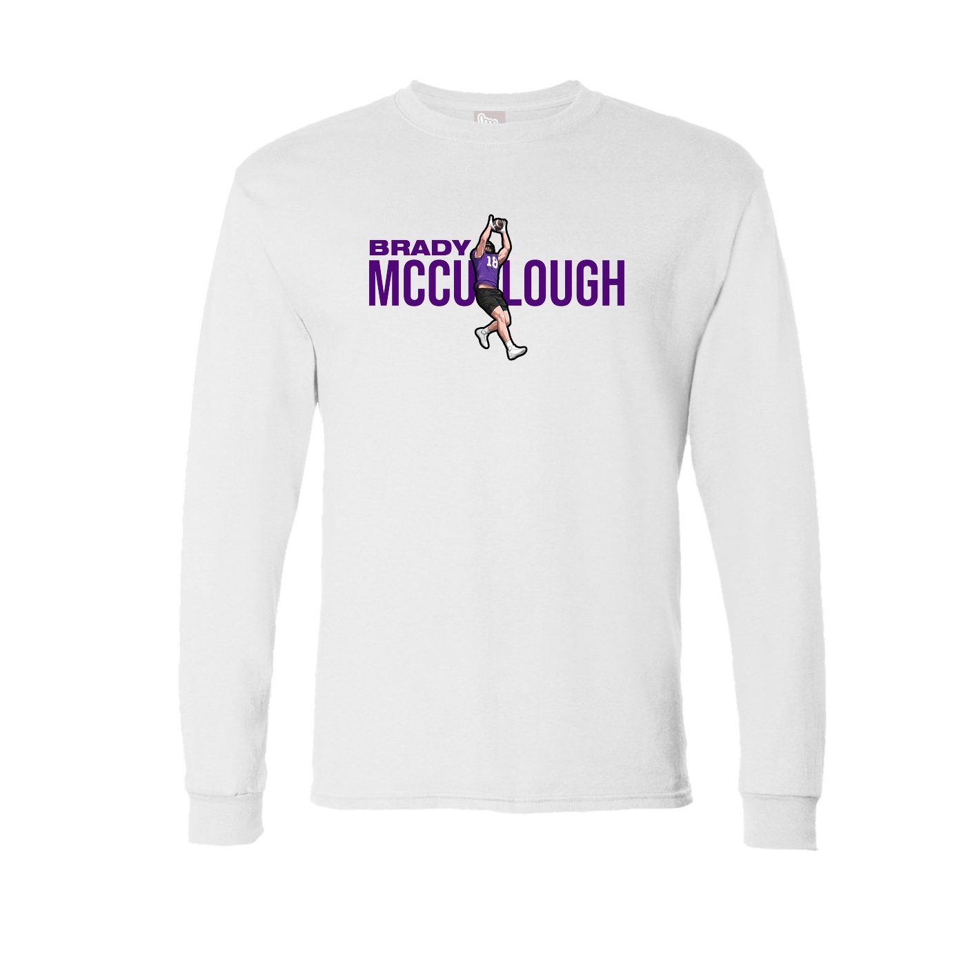 Long Sleeve Tee — Player Name in White