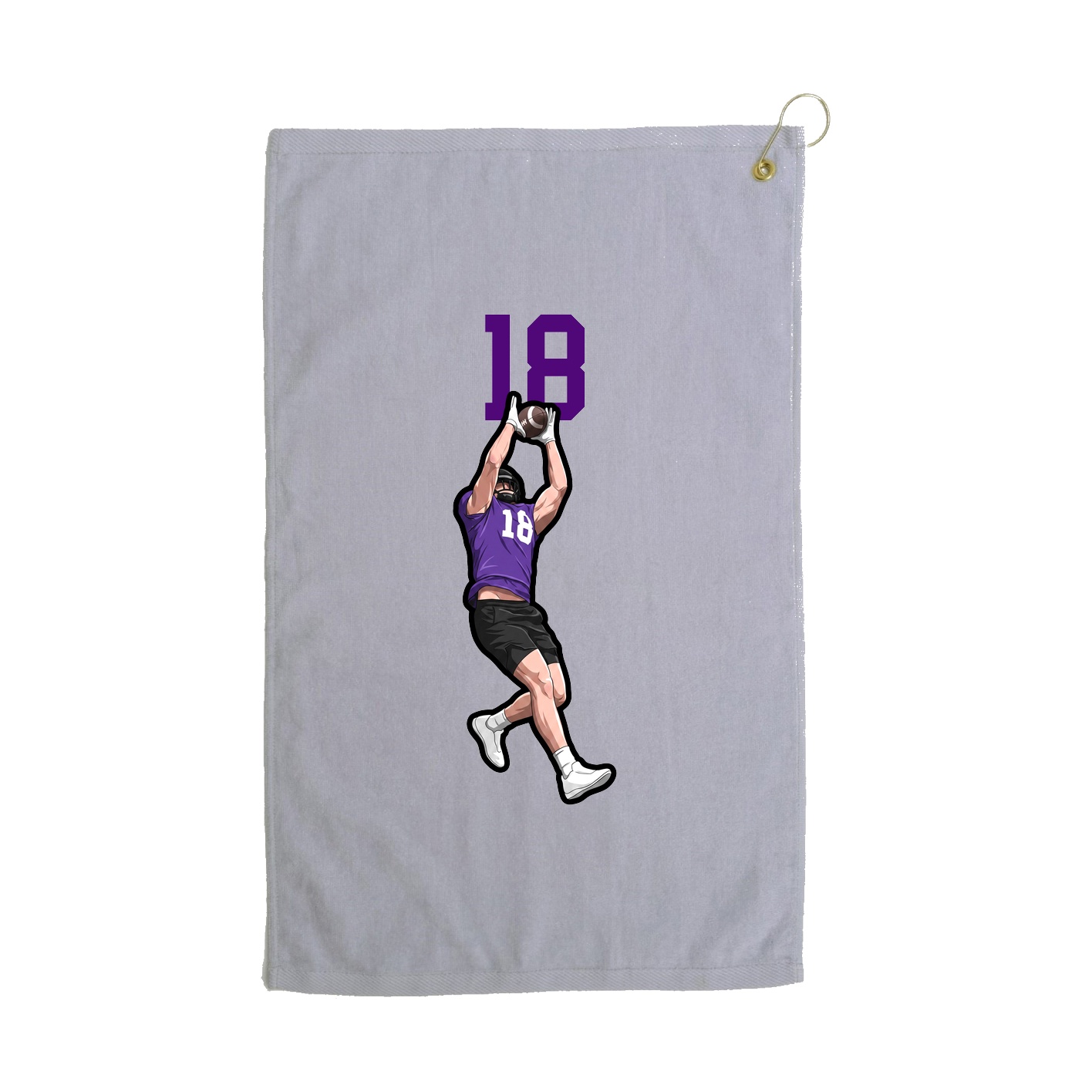 Golf Towel — Number Top in Grey