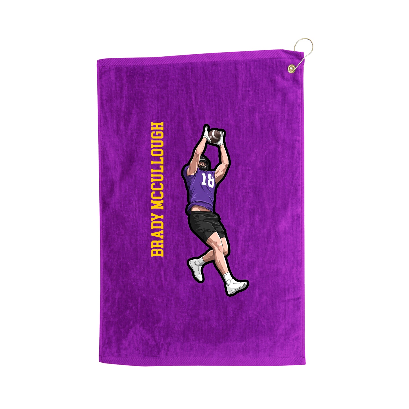 Golf Towel — Name Vertical in Purple