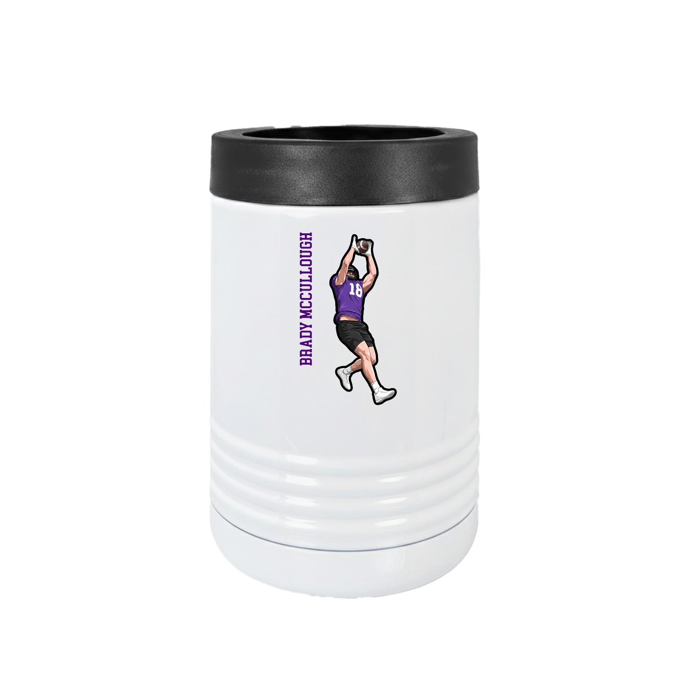 Beverage Holder — Name Vertical in White