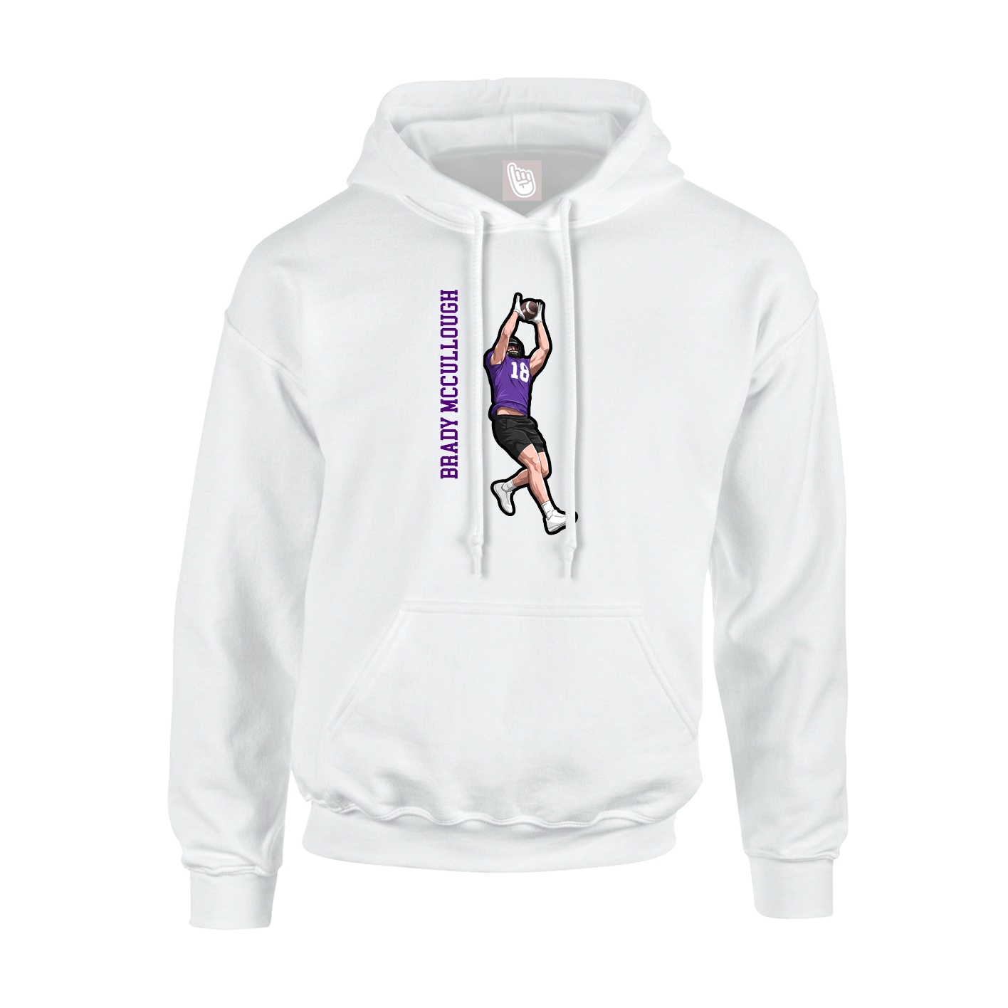 Hoodie — Name Vertical in White
