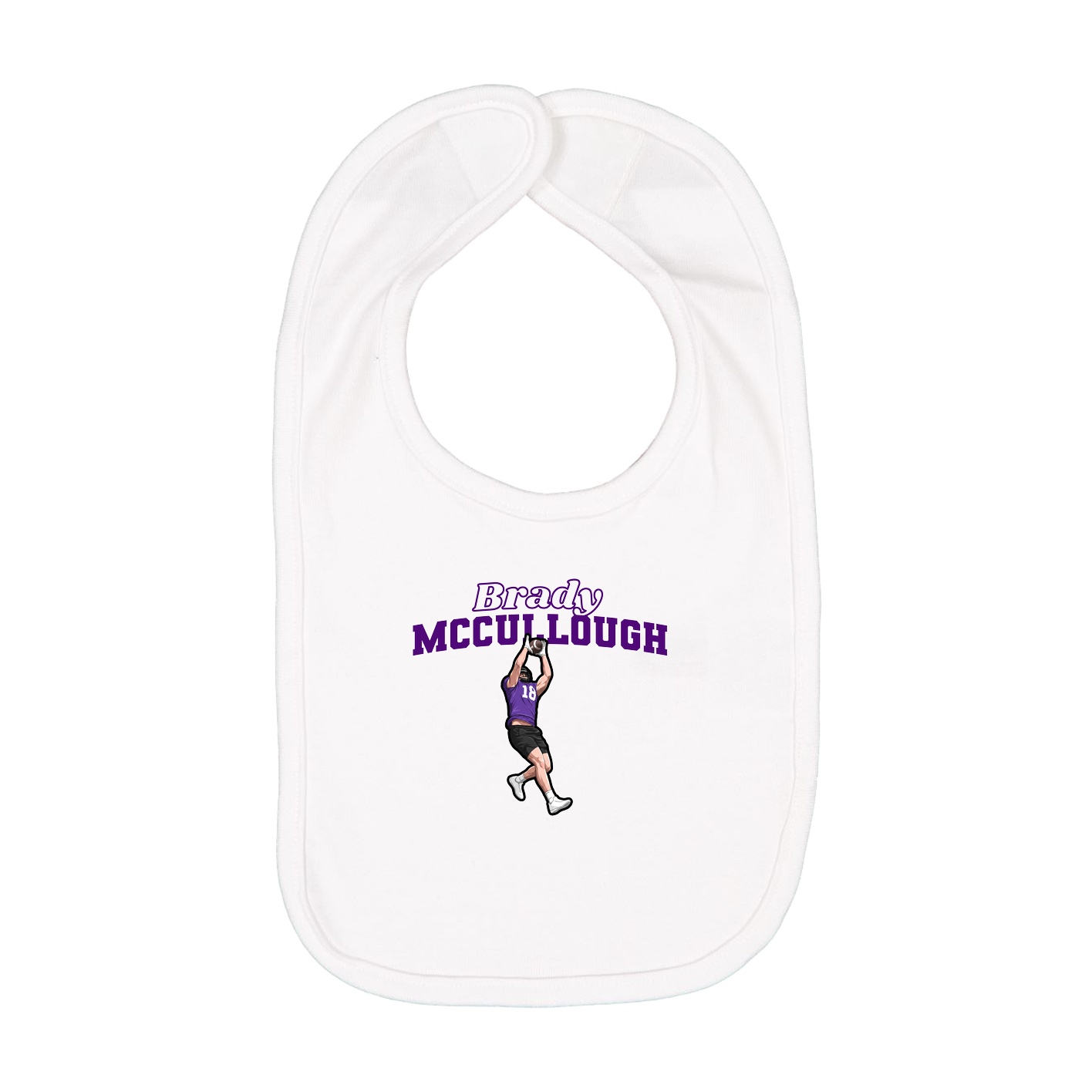 Infant Bib — Name Arch in White