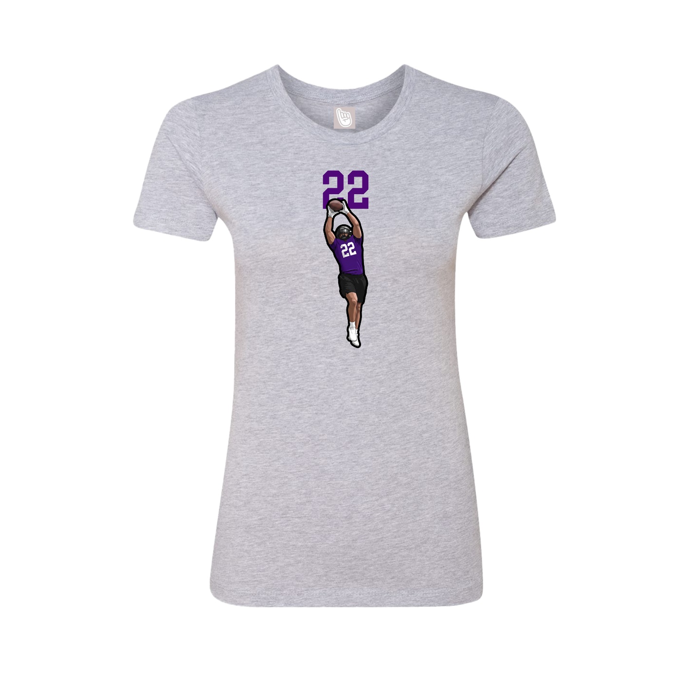 Fitted Women's Tee — Number Top in Grey