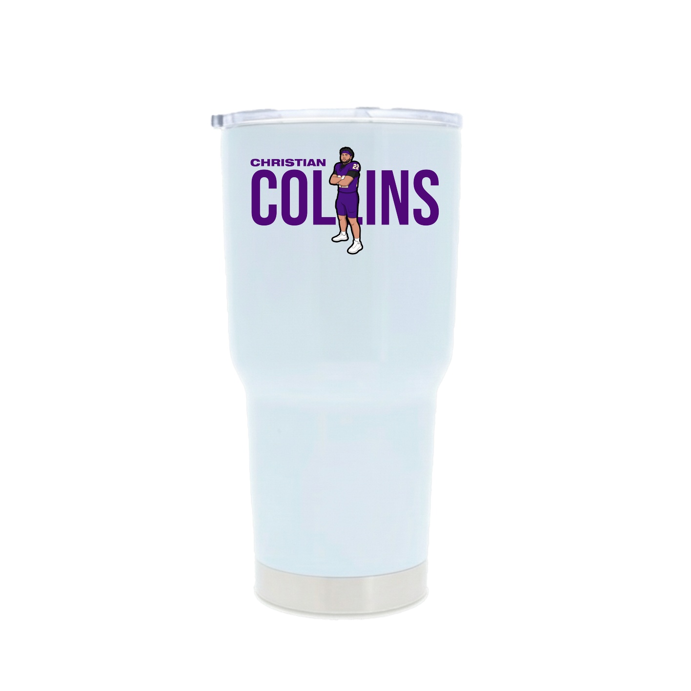 30oz Stainless Steel Tumbler — Player Name in White