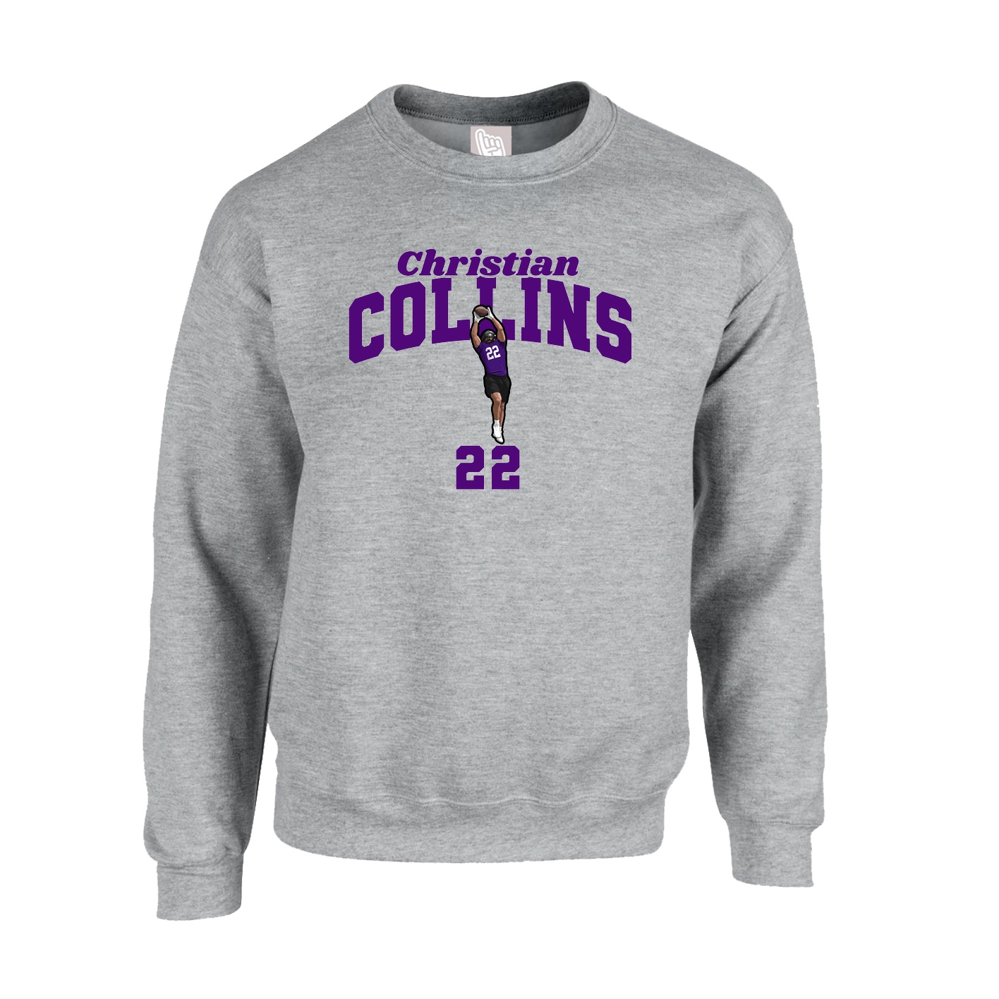 Fleece Crew — Signature Arch in Grey