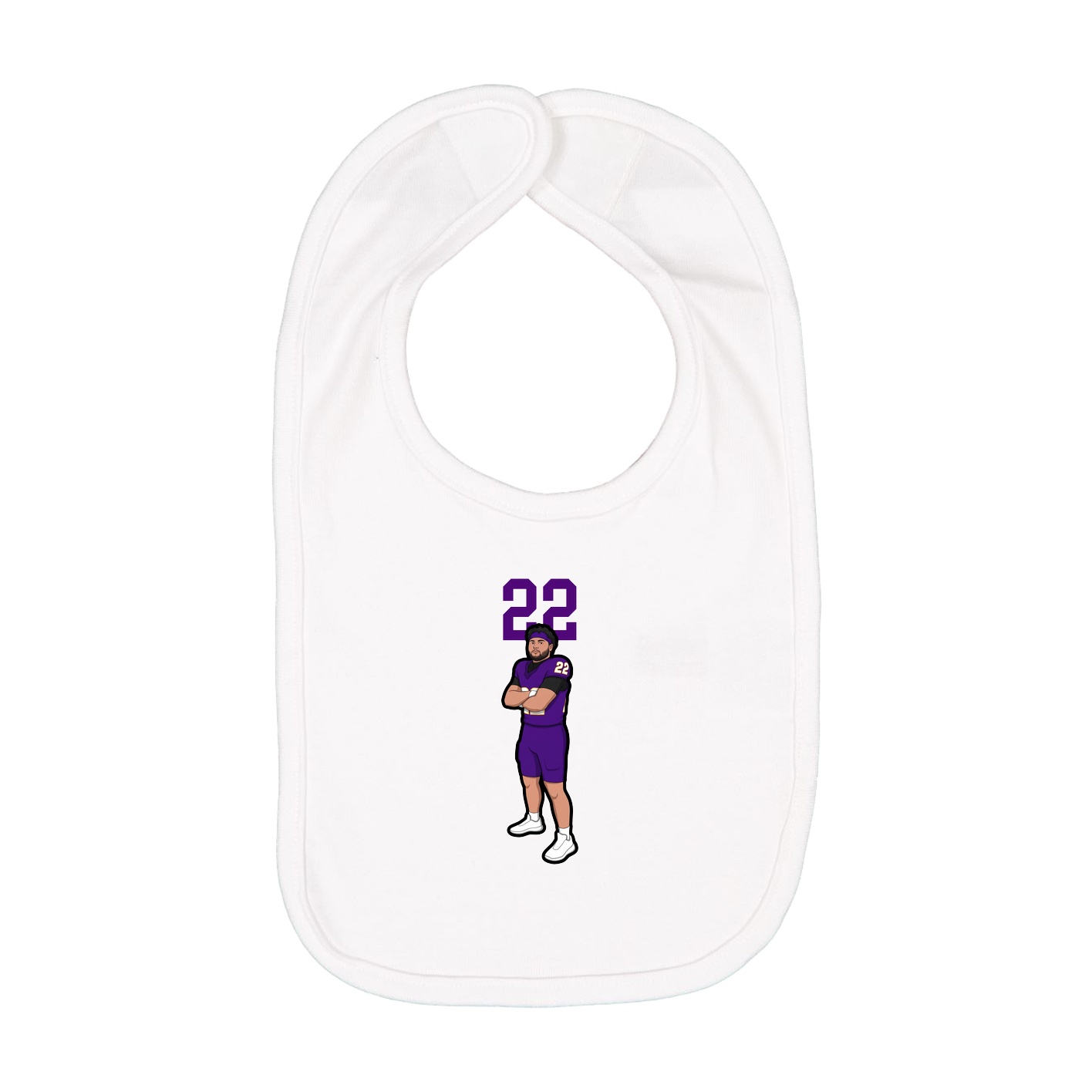 Infant Bib — Number Top in White