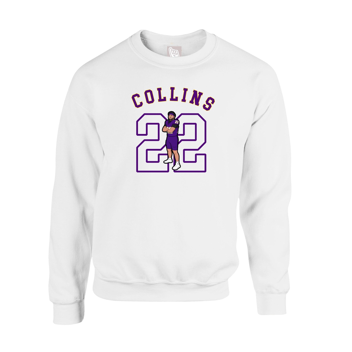 Fleece Crew — Shirsey Arch in White