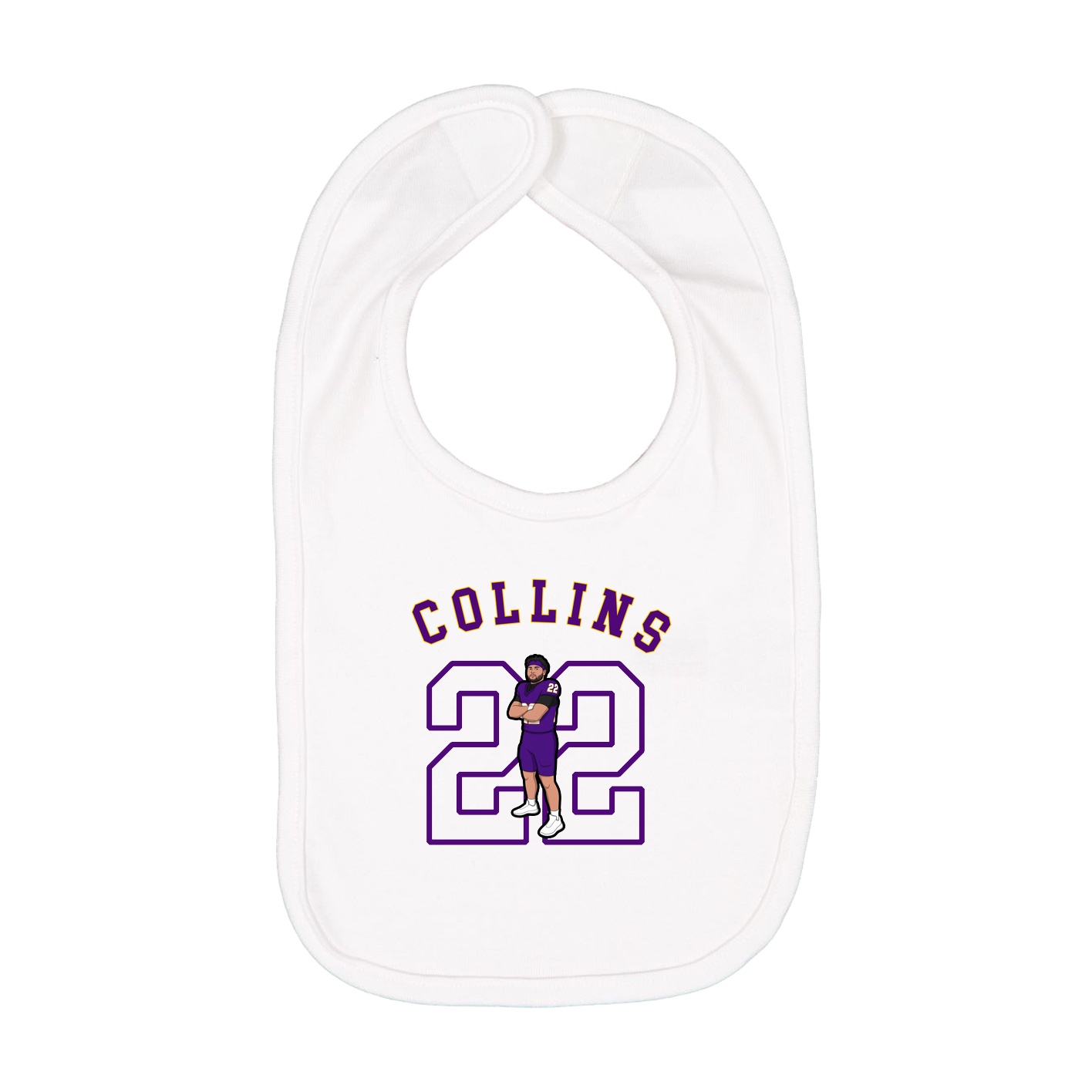 Infant Bib — Shirsey Arch in White