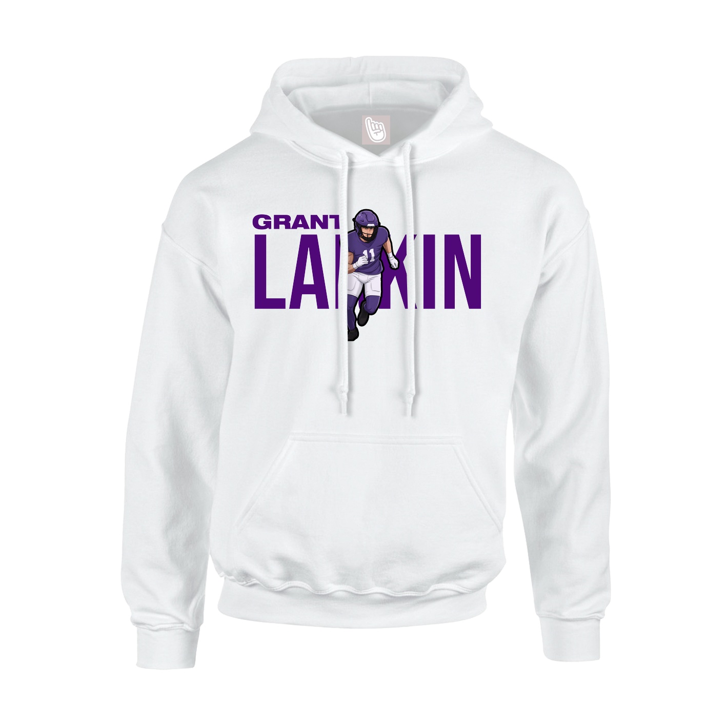 Youth Hoodie — Player Name in White