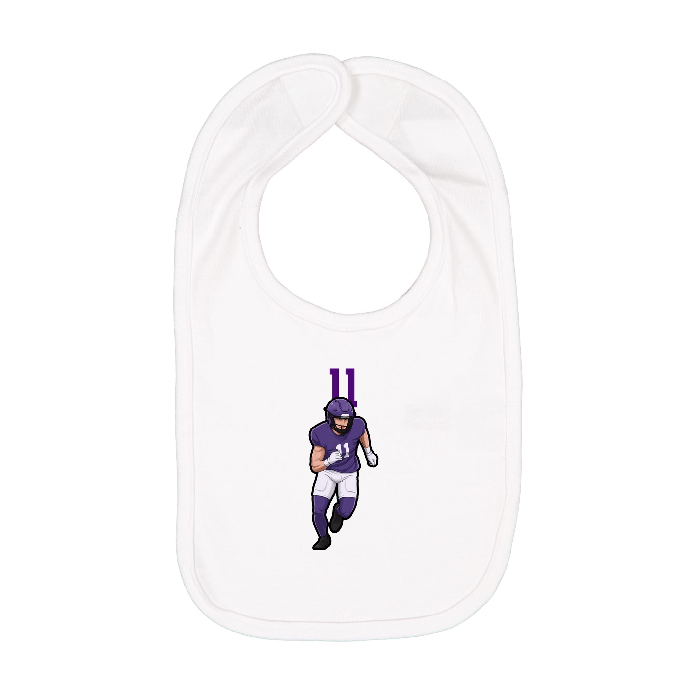 Infant Bib — Number Top in White