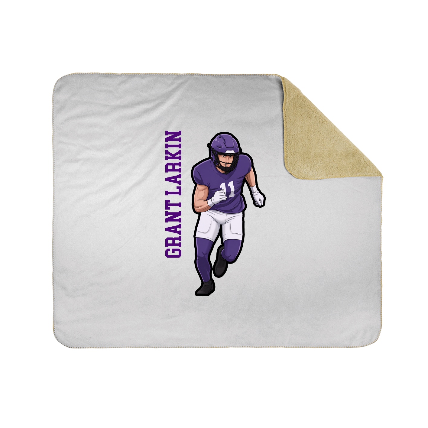 Throw Blanket — Name Vertical in White
