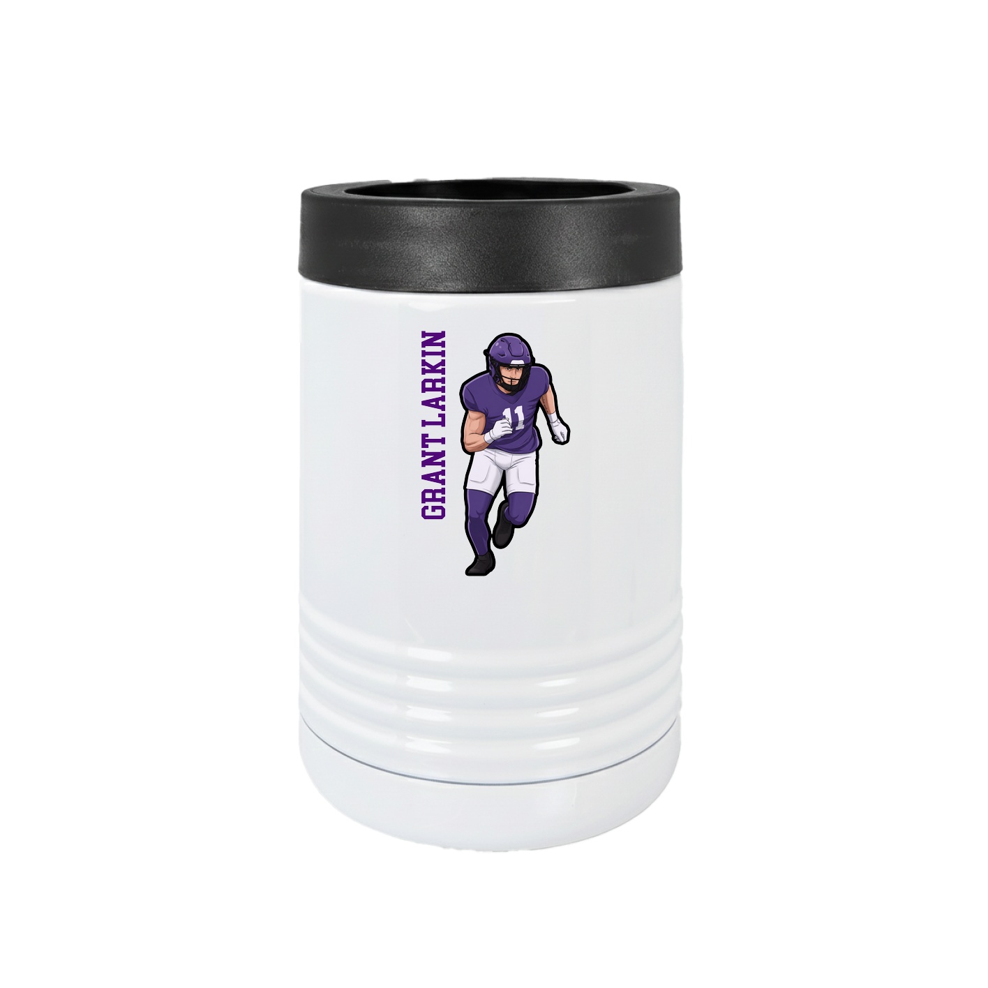 Beverage Holder — Name Vertical in White