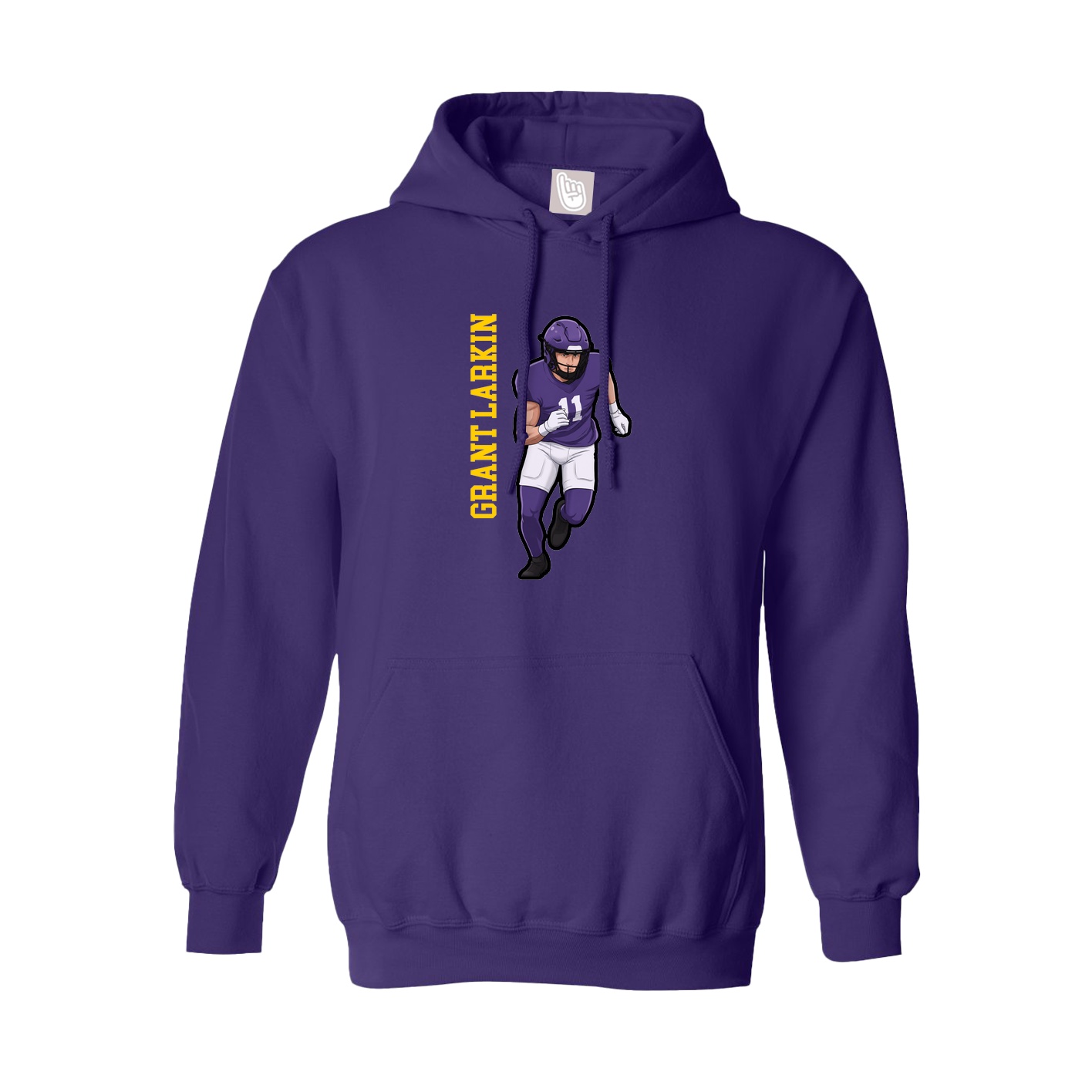 Hoodie — Name Vertical in Purple