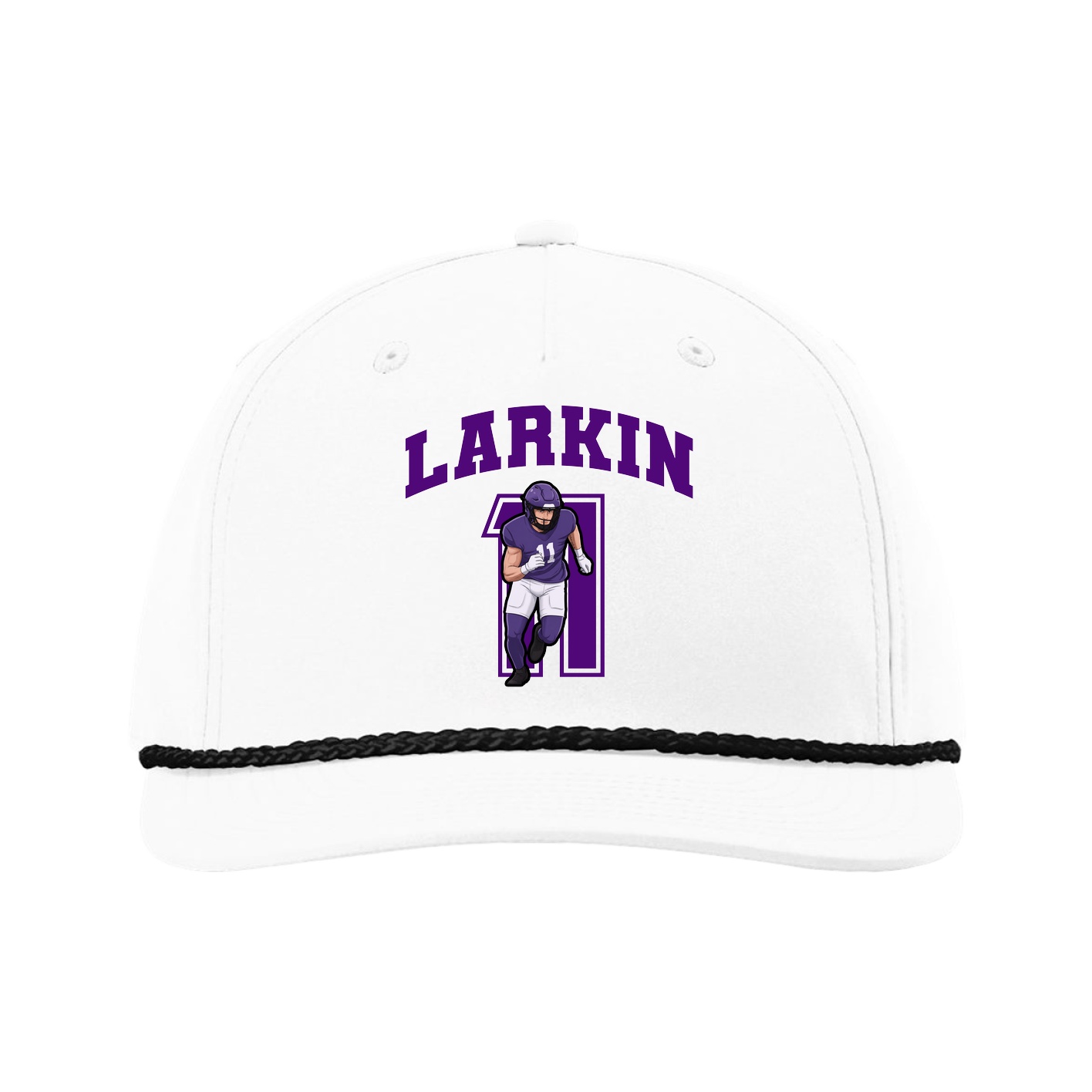 Five-Panel Classic Rope Cap — Number in White