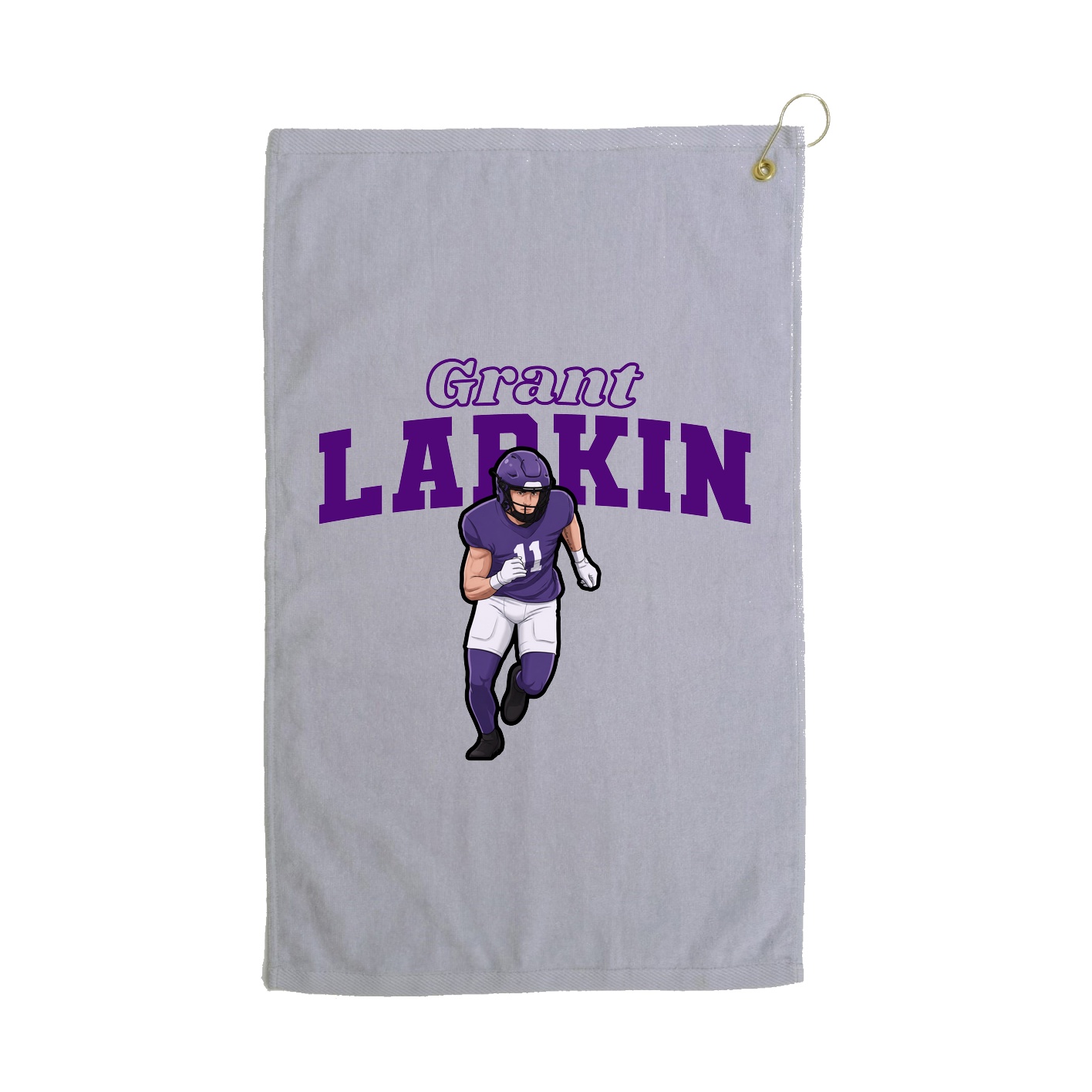 Golf Towel — Name Arch in Grey