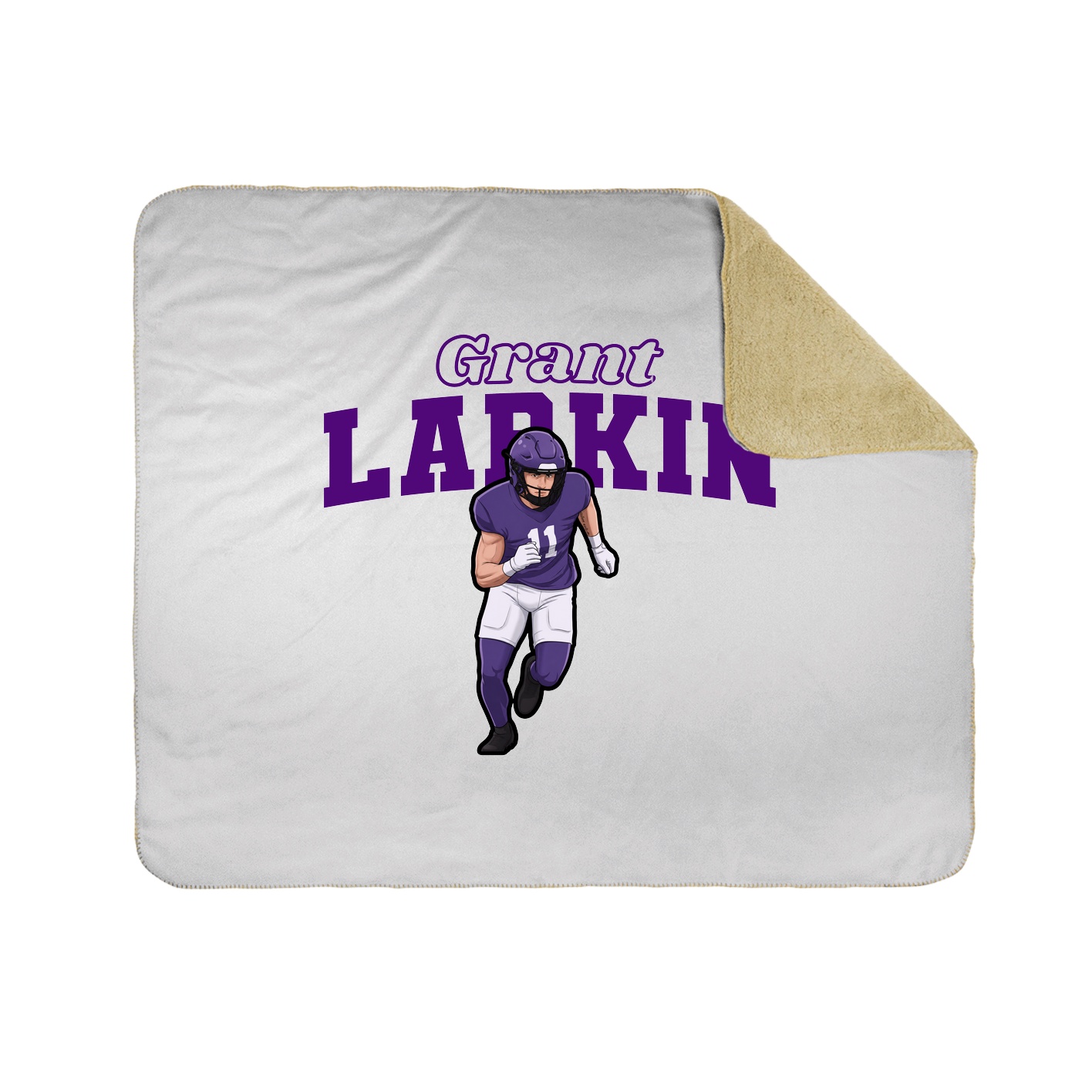 Throw Blanket — Name Arch in White