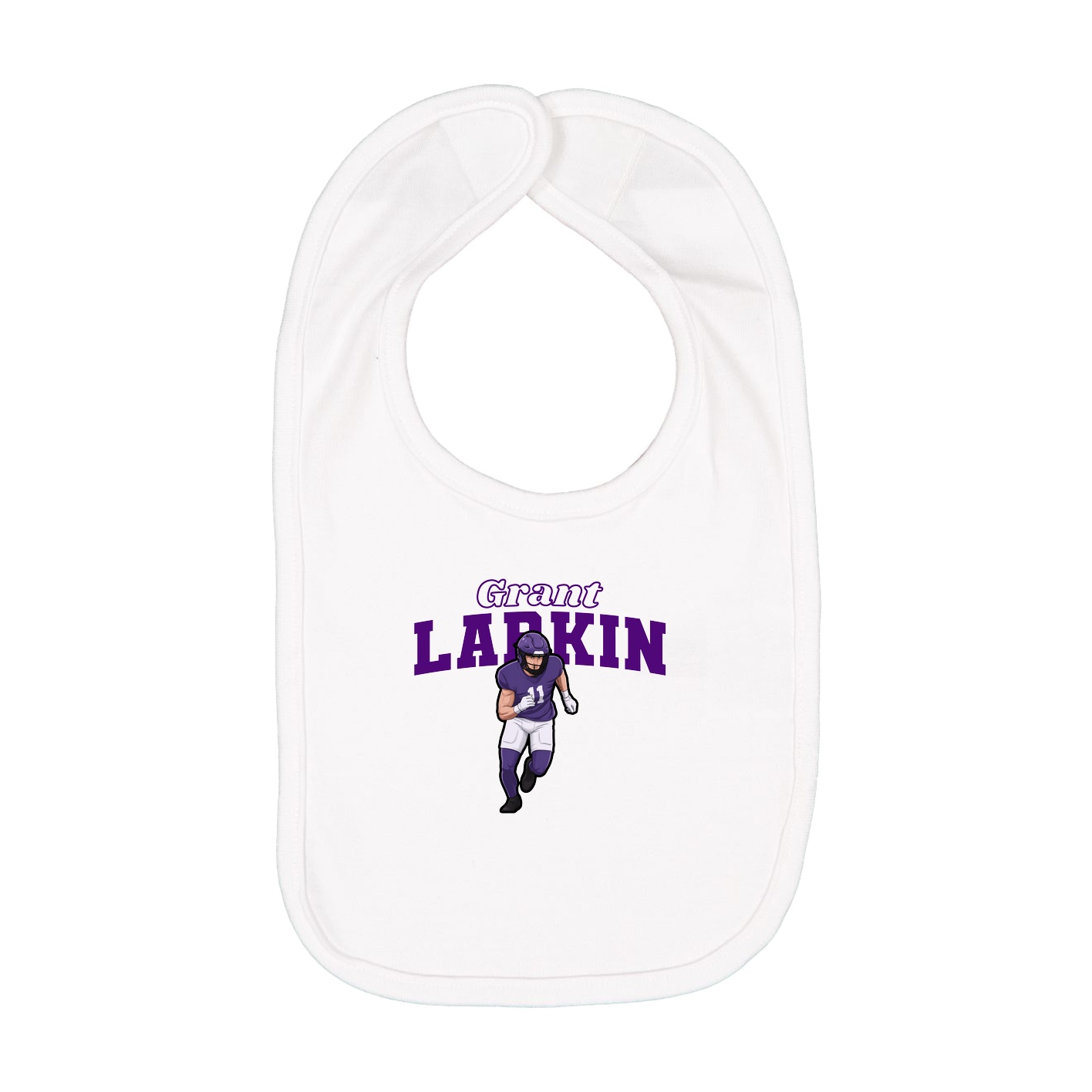 Infant Bib — Name Arch in White