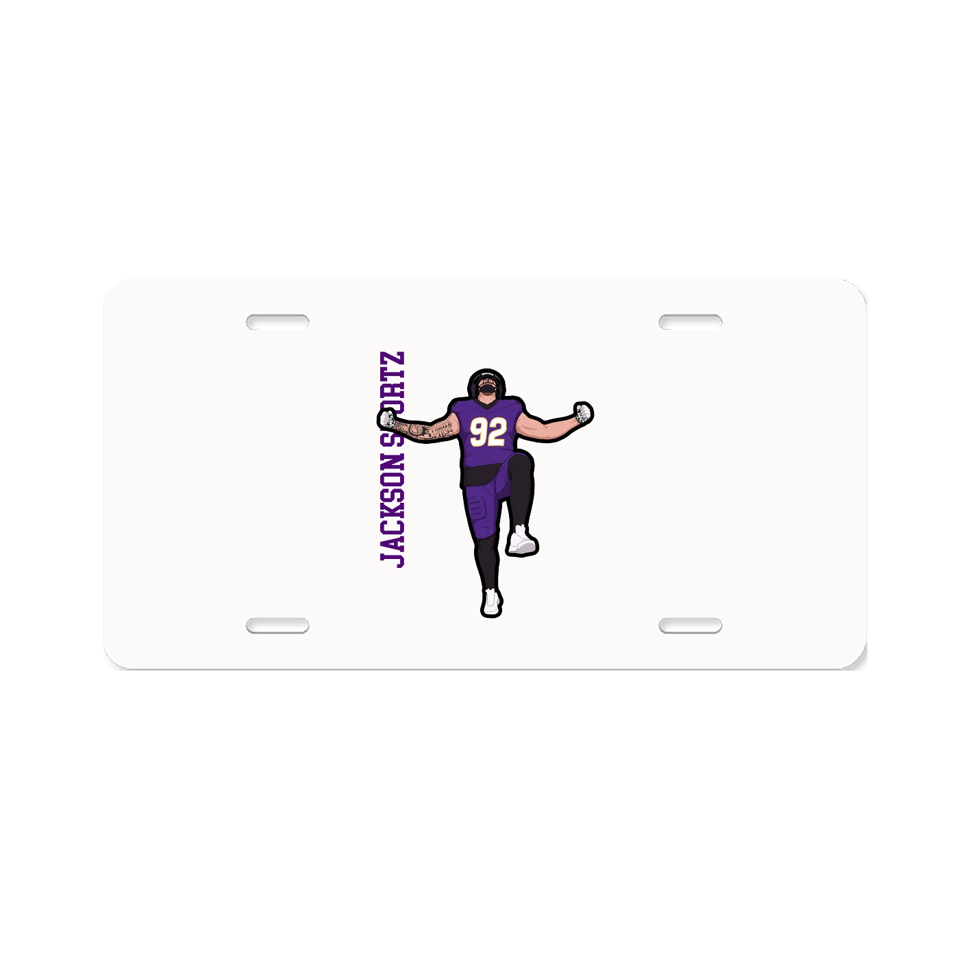 License Plate — Name Vertical in Classic