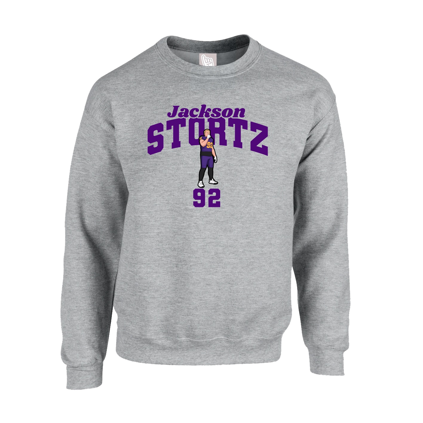 Fleece Crew — Signature Arch in Grey