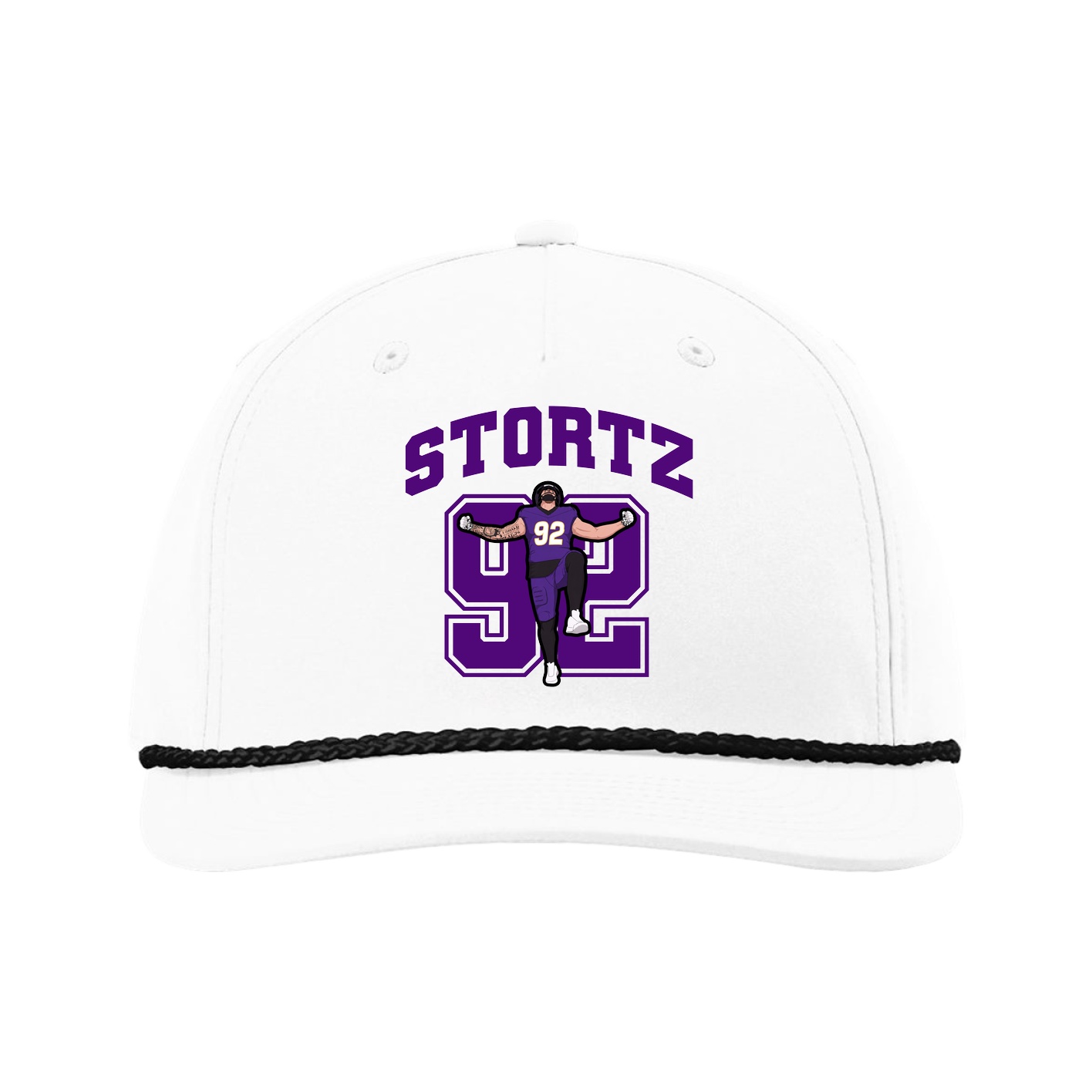Five-Panel Classic Rope Cap — Number in White