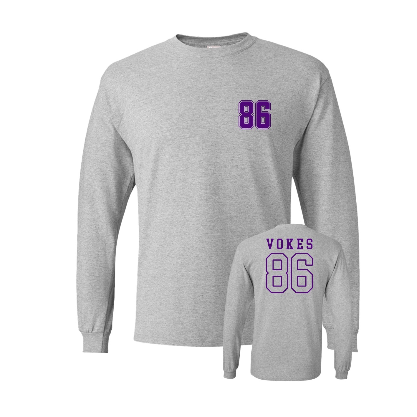 Long Sleeve Tee — Chest Back in Grey