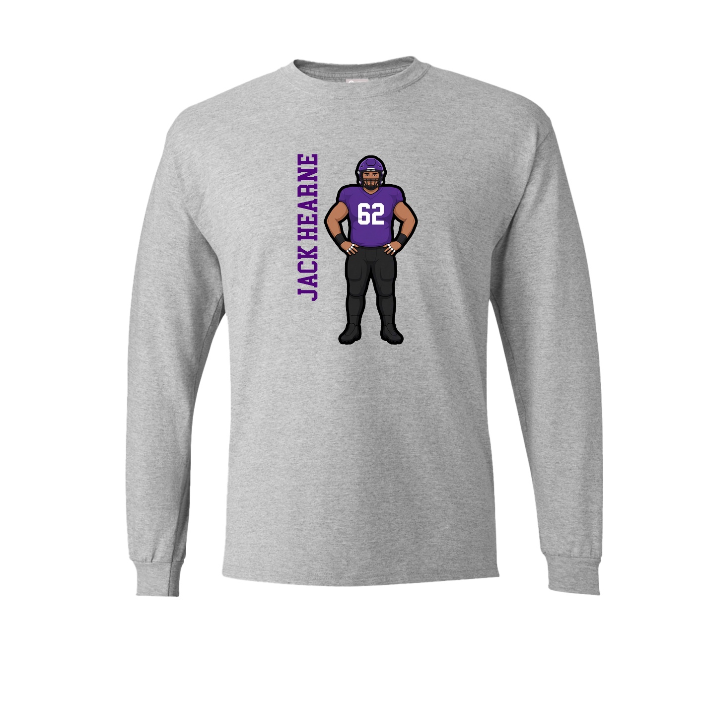 Long Sleeve Tee — Name Vertical in Grey