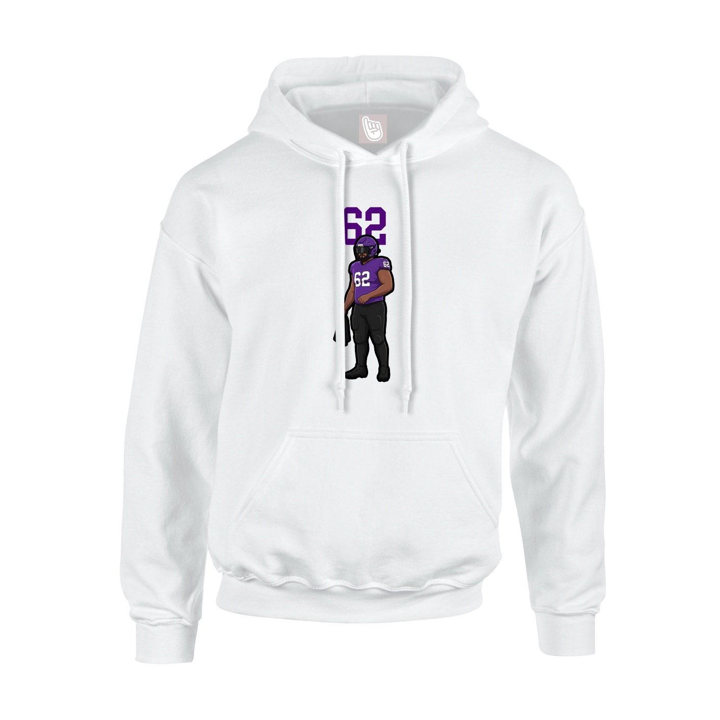 Youth Hoodie — Number Top in White