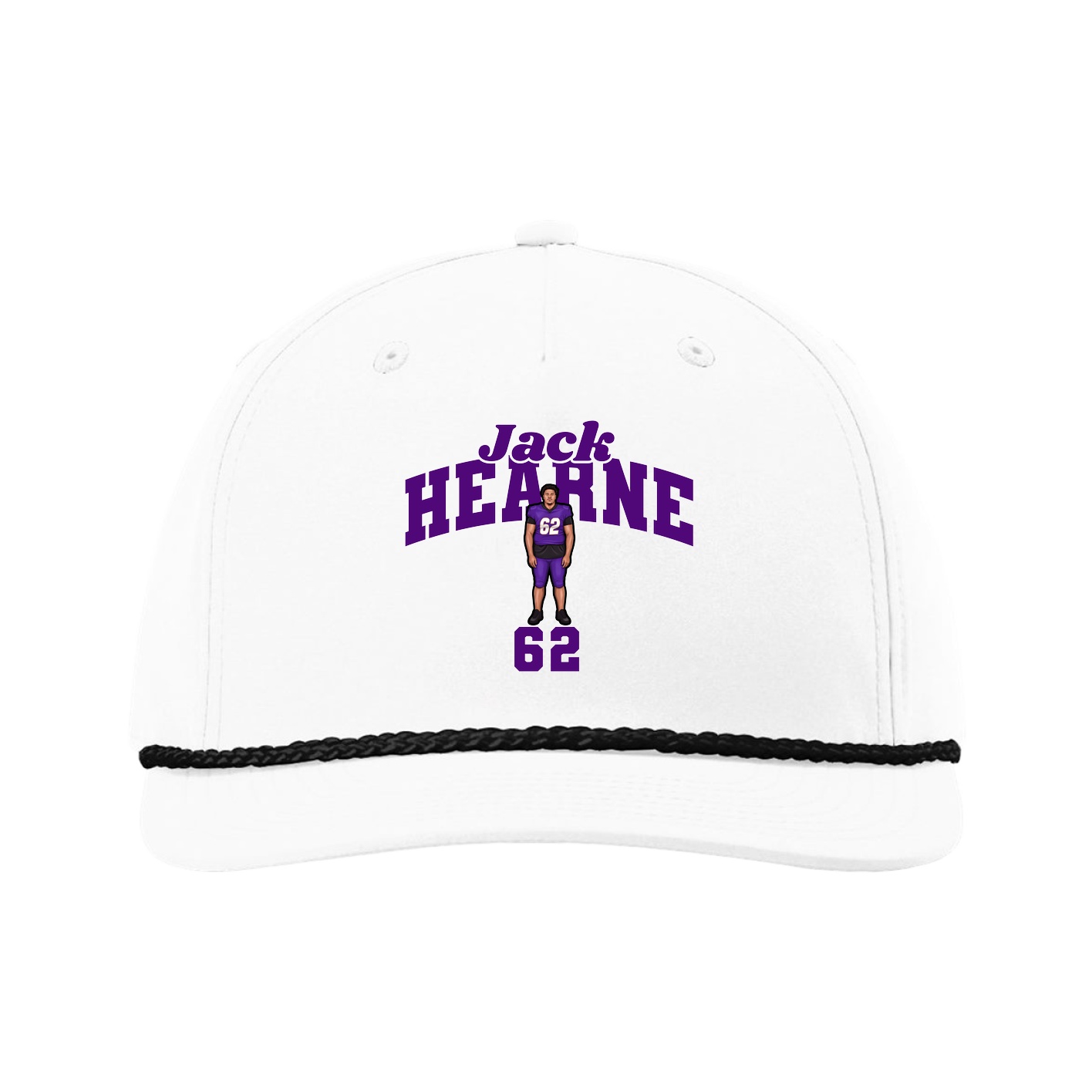 Five-Panel Classic Rope Cap — Signature Arch in White