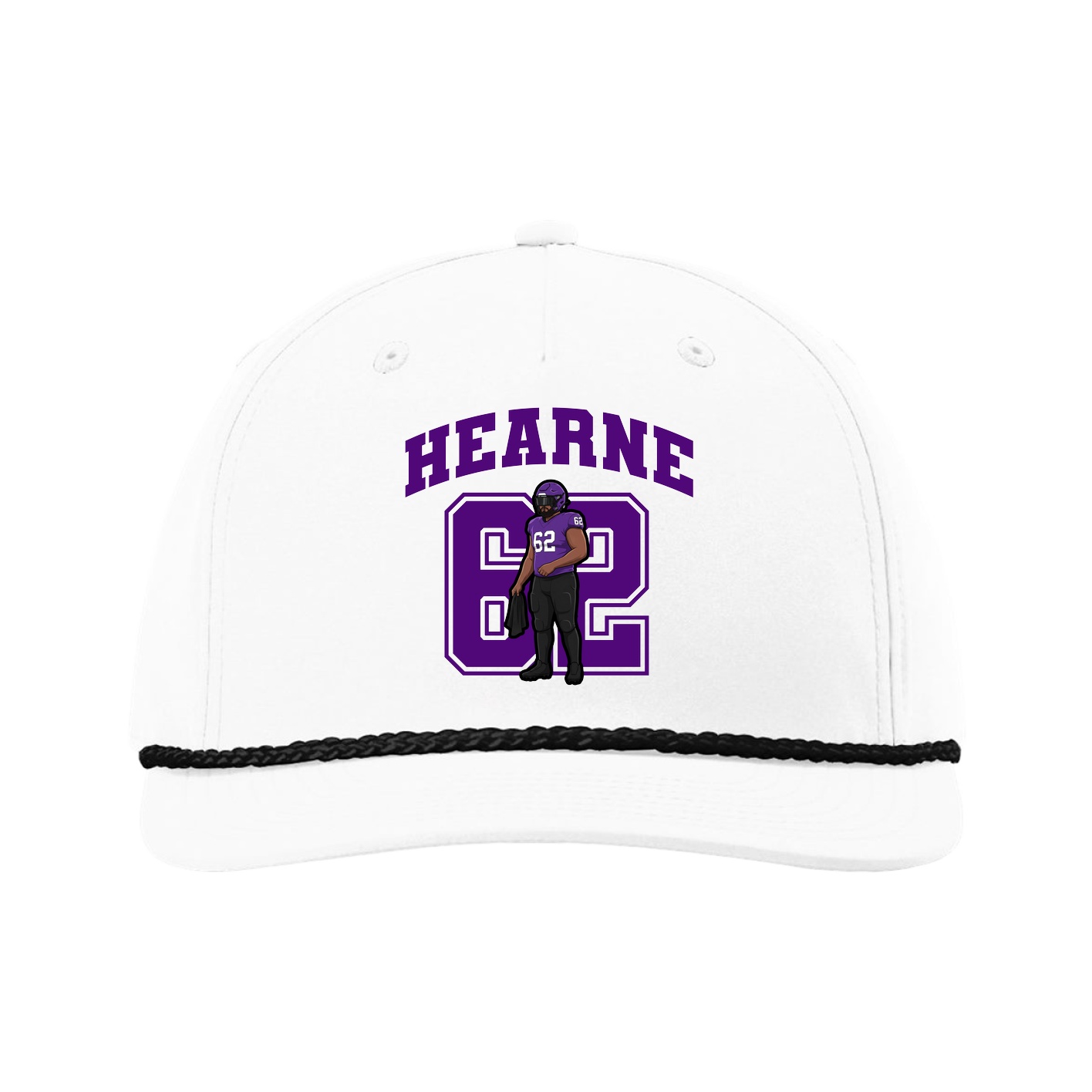Five-Panel Classic Rope Cap — Number in White