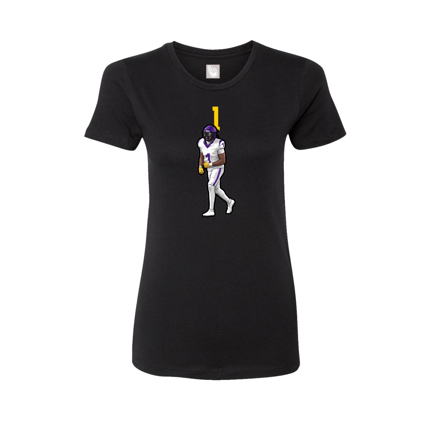 Fitted Women's Tee — Number Top in Black