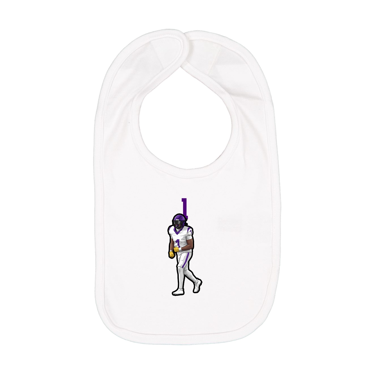 Infant Bib — Number Top in White