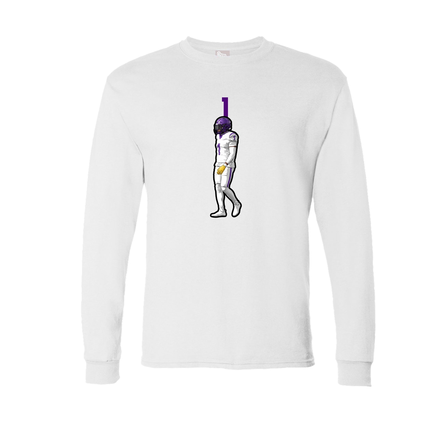 Long Sleeve Tee — Number Top in White