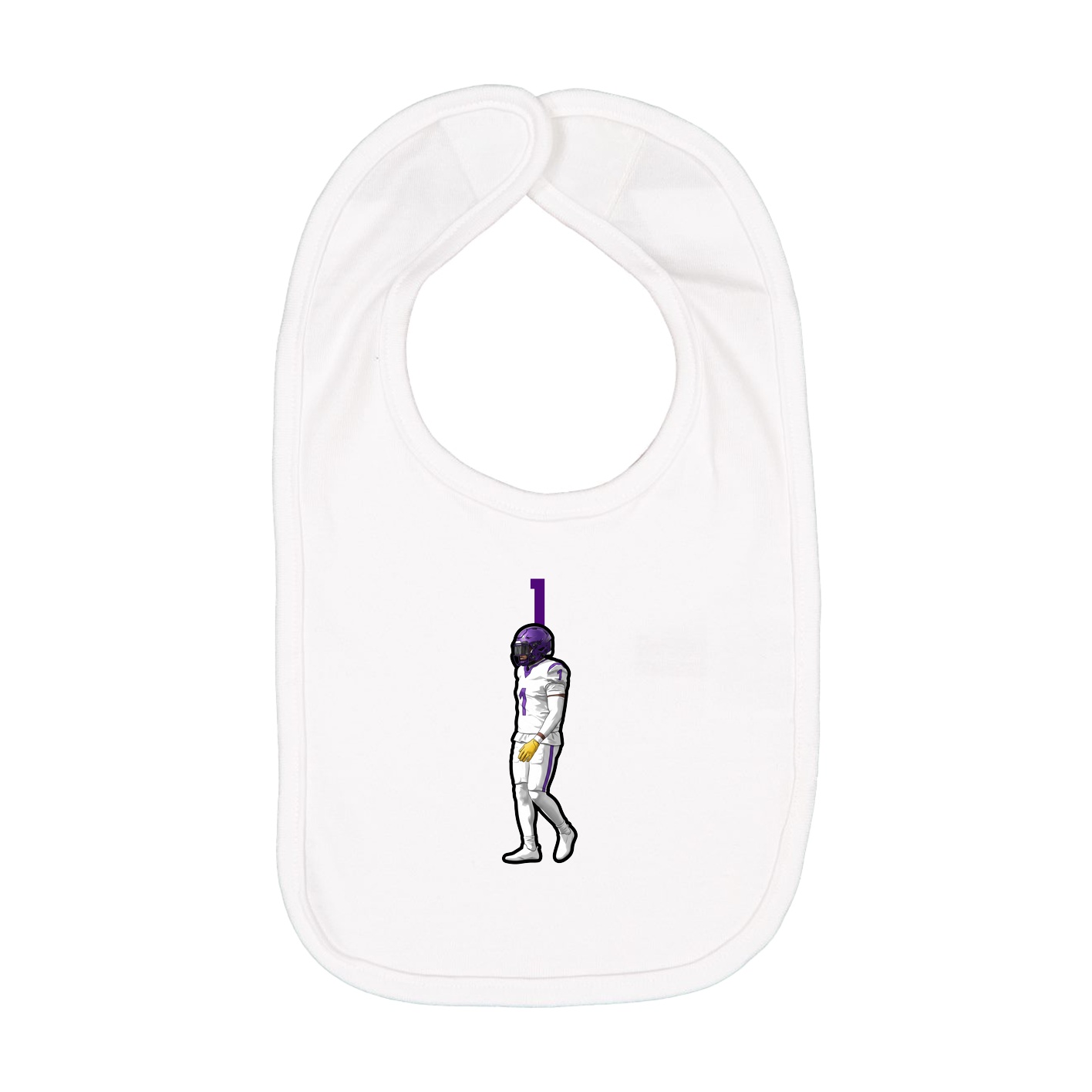 Infant Bib — Number Top in White