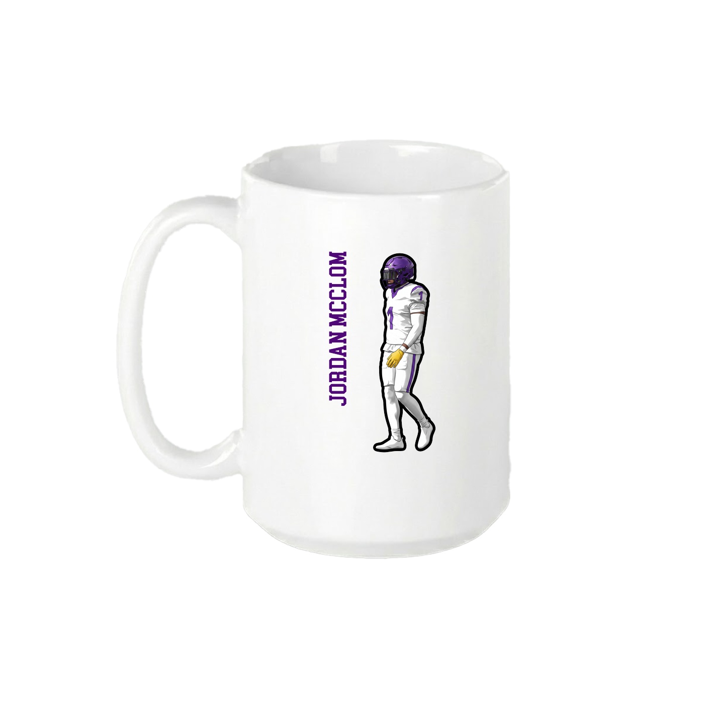 15oz Coffee Mug — Name Vertical in White