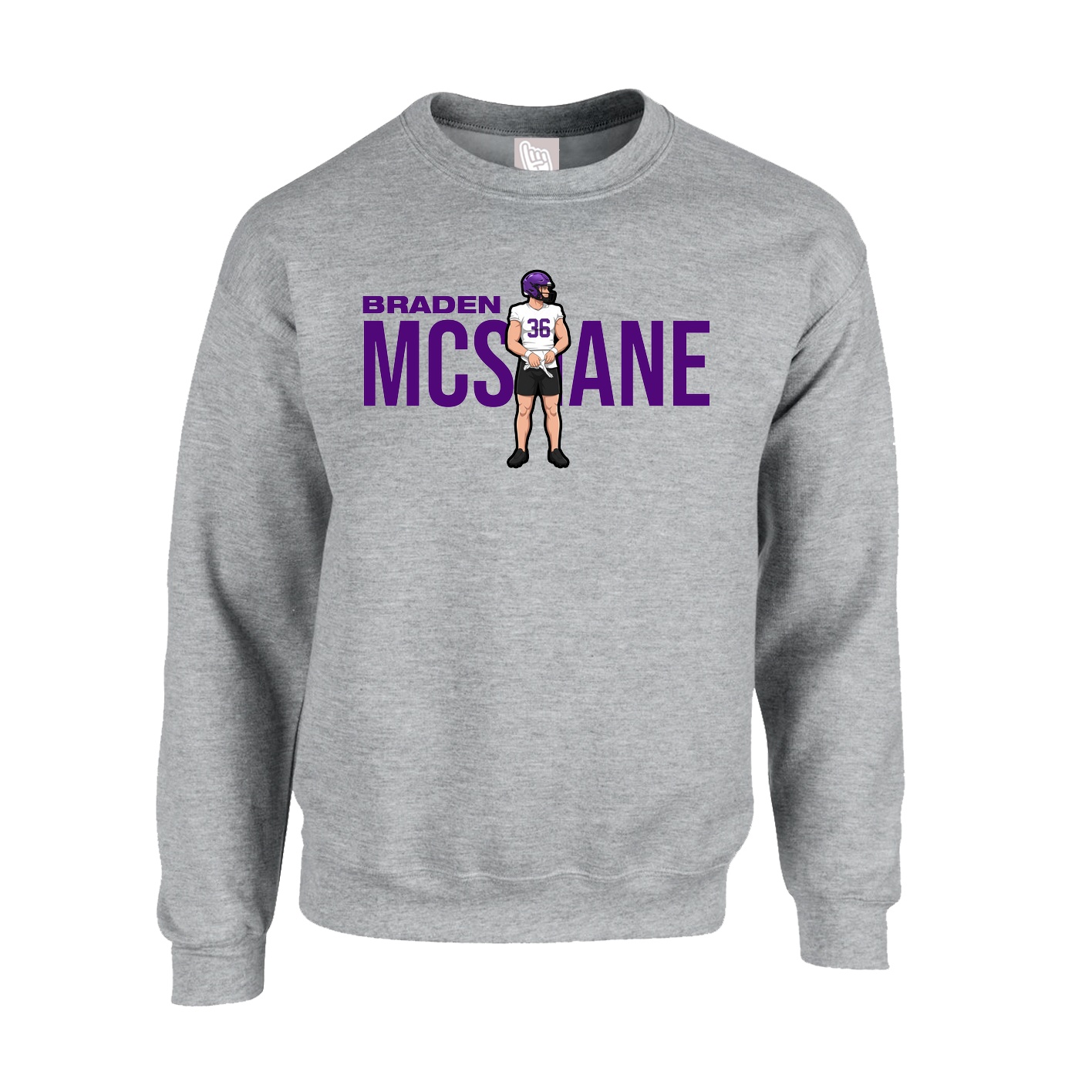 Fleece Crew — Player Name in Grey